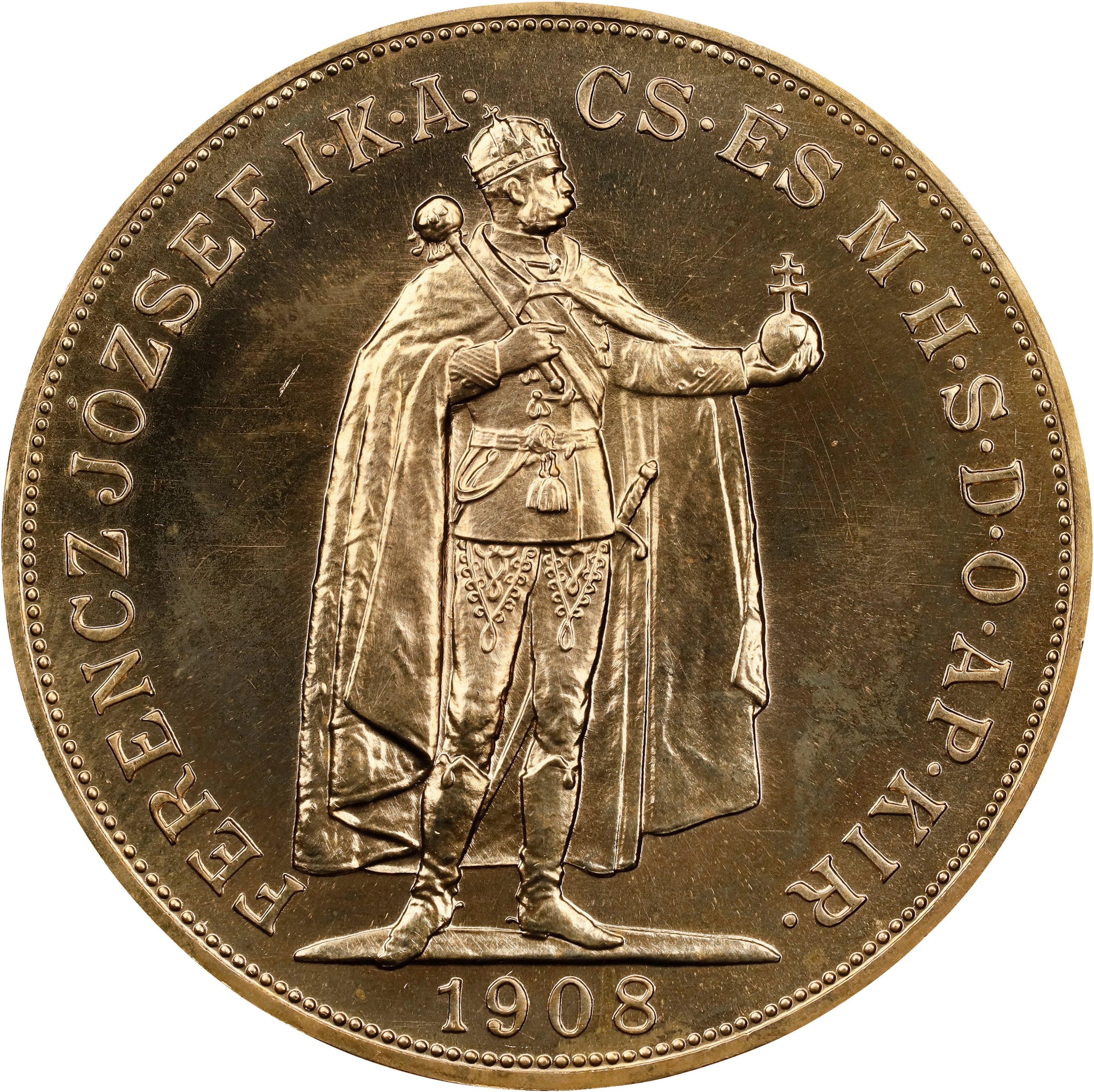 HUNGARY. 100 Korona Restrike, "1908"-KB. Kremnica Mint. Franz Joseph