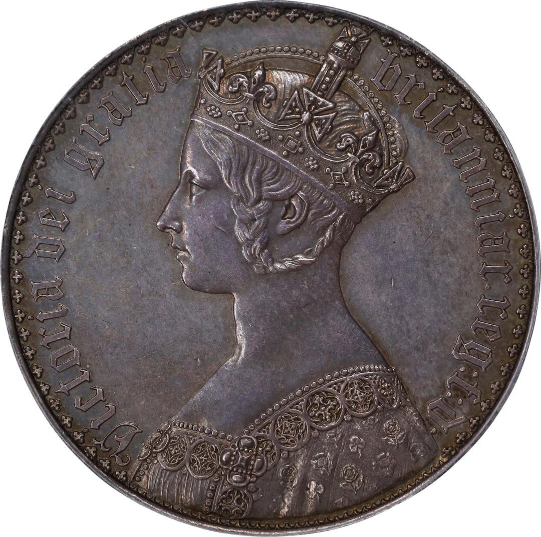 GREAT BRITAIN. "Gothic" Crown, 1847 Year UNDECIMO. London Mint. Victoria.