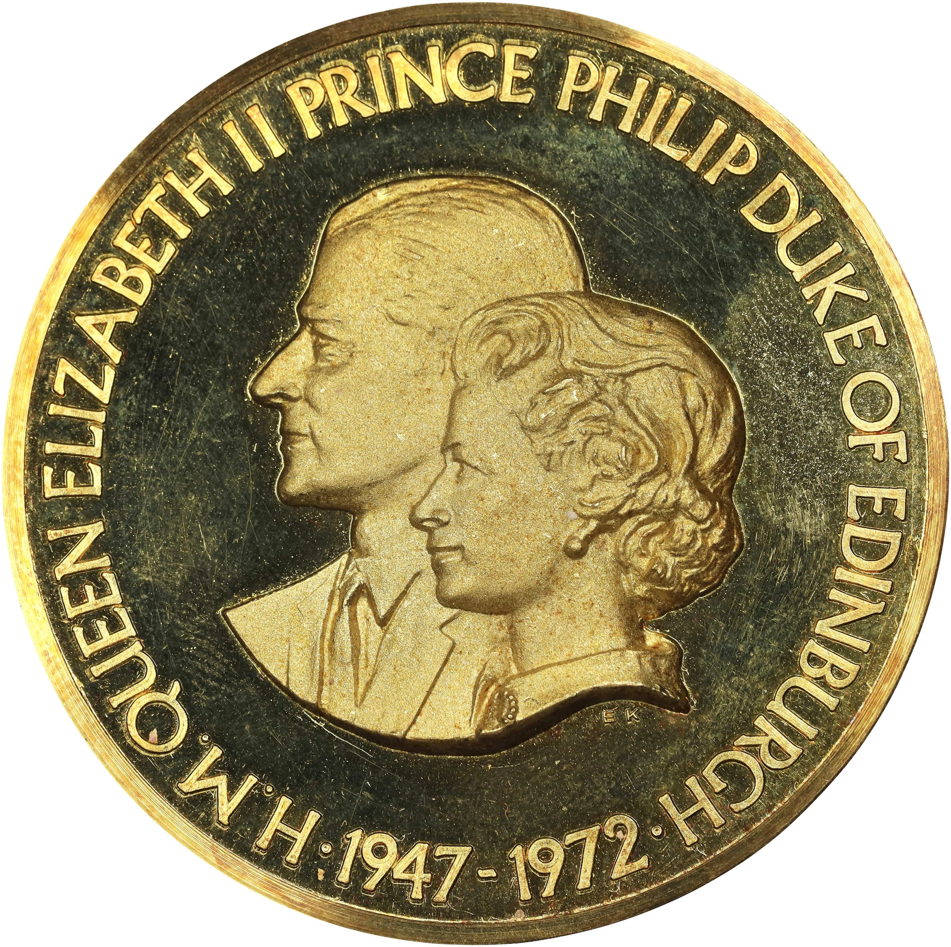 (2.61 oz, 81.181 g AGW). Great Britain. 1972 Wedding Anniversary Queen
