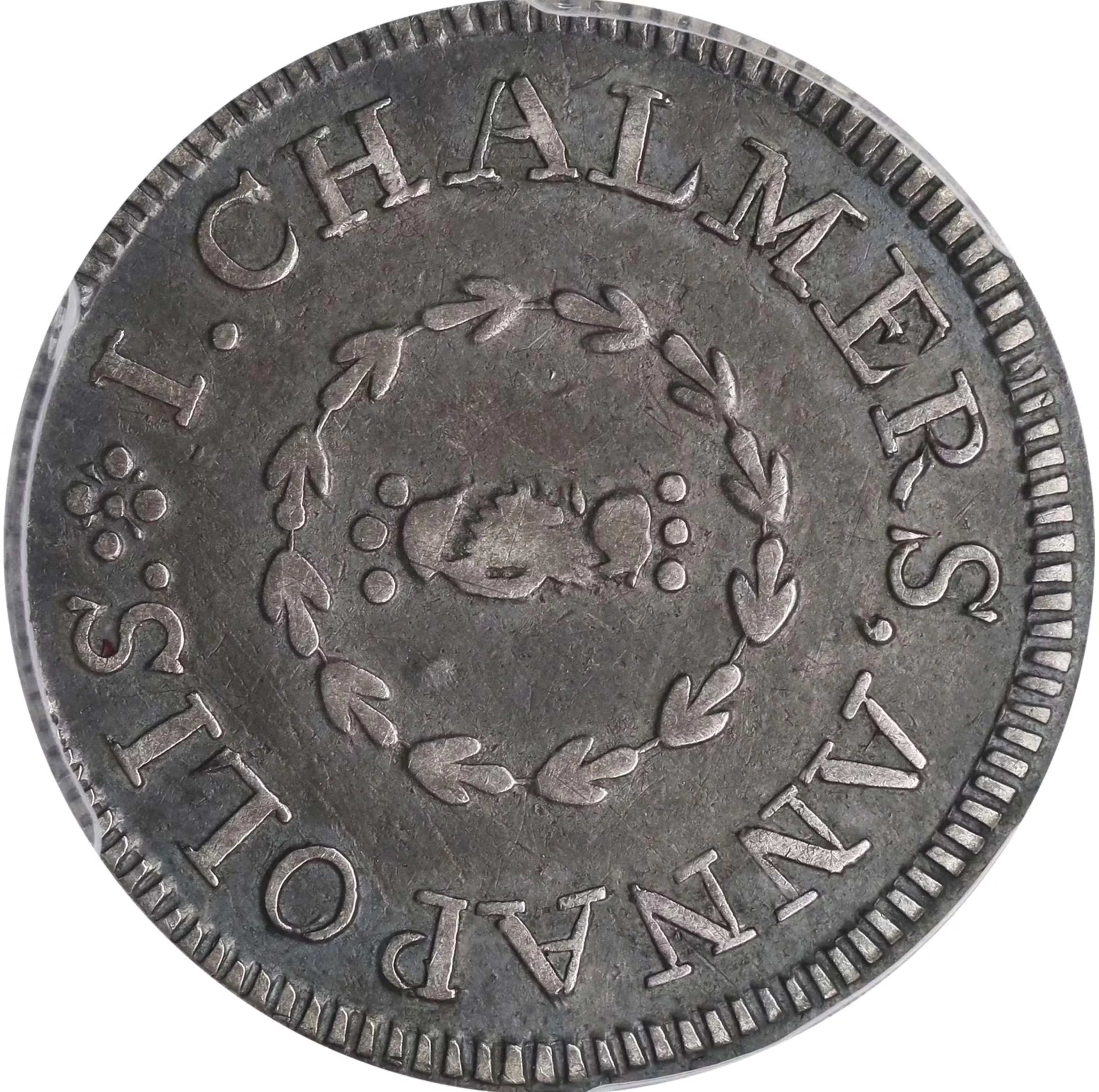 1783 John Chalmers Shilling. W-1785. Rarity-4+. Birds, Short Worm.
