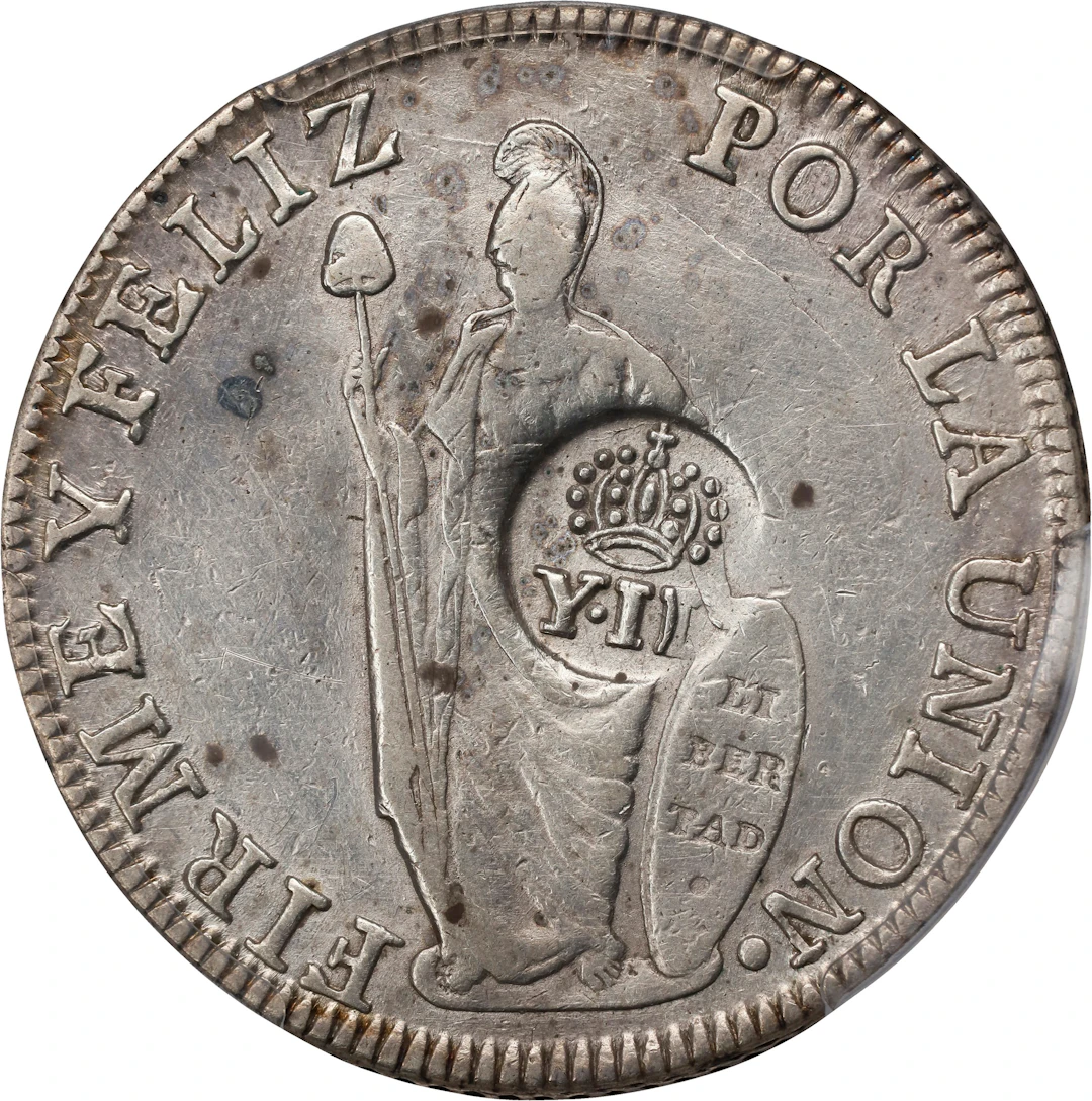PHILIPPINES. Philippines - Peru. 8 Reales, ND (1834-37). Manila Mint.