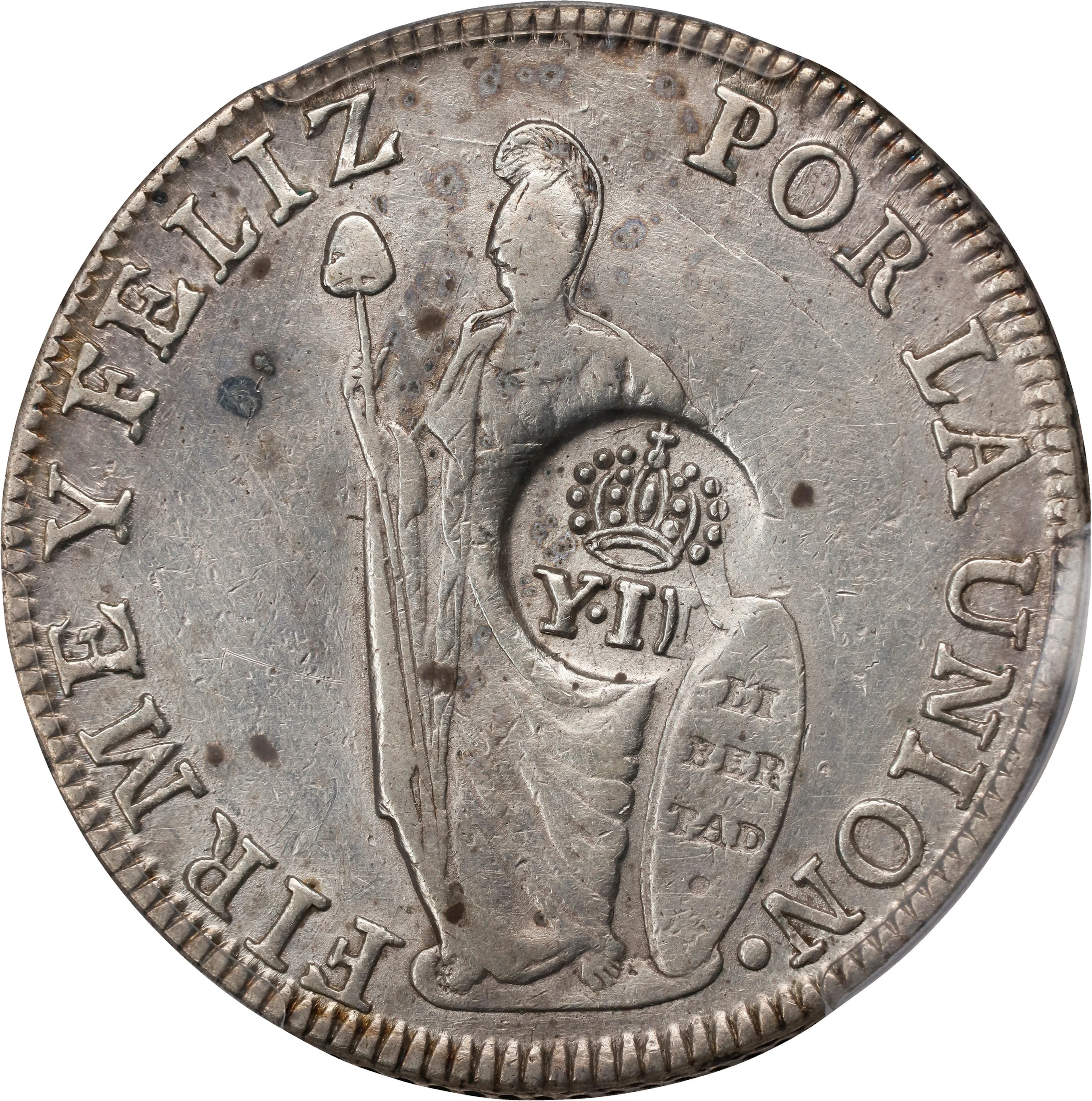 PHILIPPINES. Philippines - Peru. 8 Reales, ND (1834-37). Manila Mint.