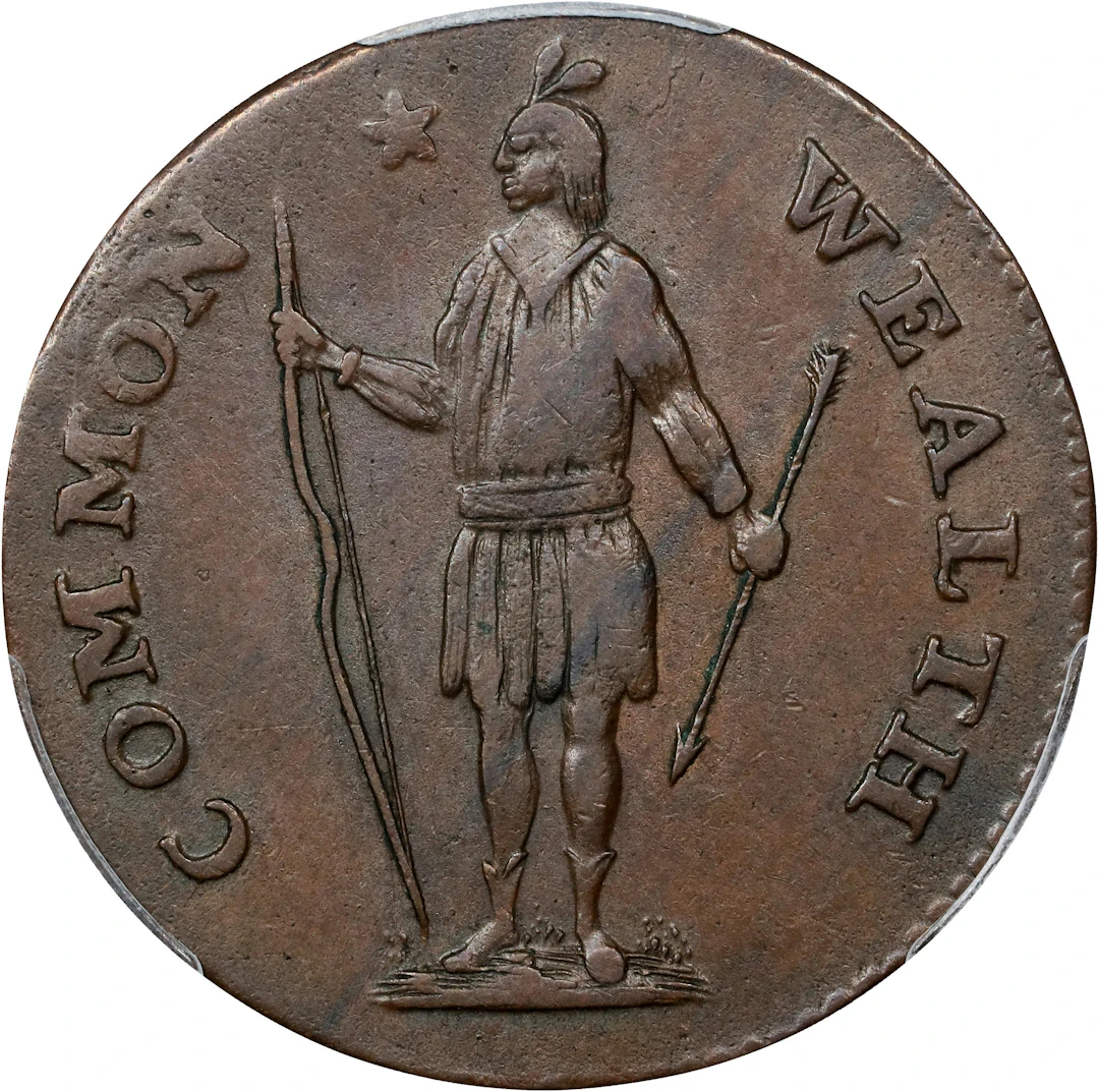 1788 Massachusetts Cent. Ryder 13-N, W-6380. Rarity-4+. No Period