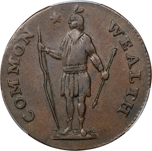 1788 Massachusetts Cent. Ryder 13-N, W-6380. Rarity-4+. No Period