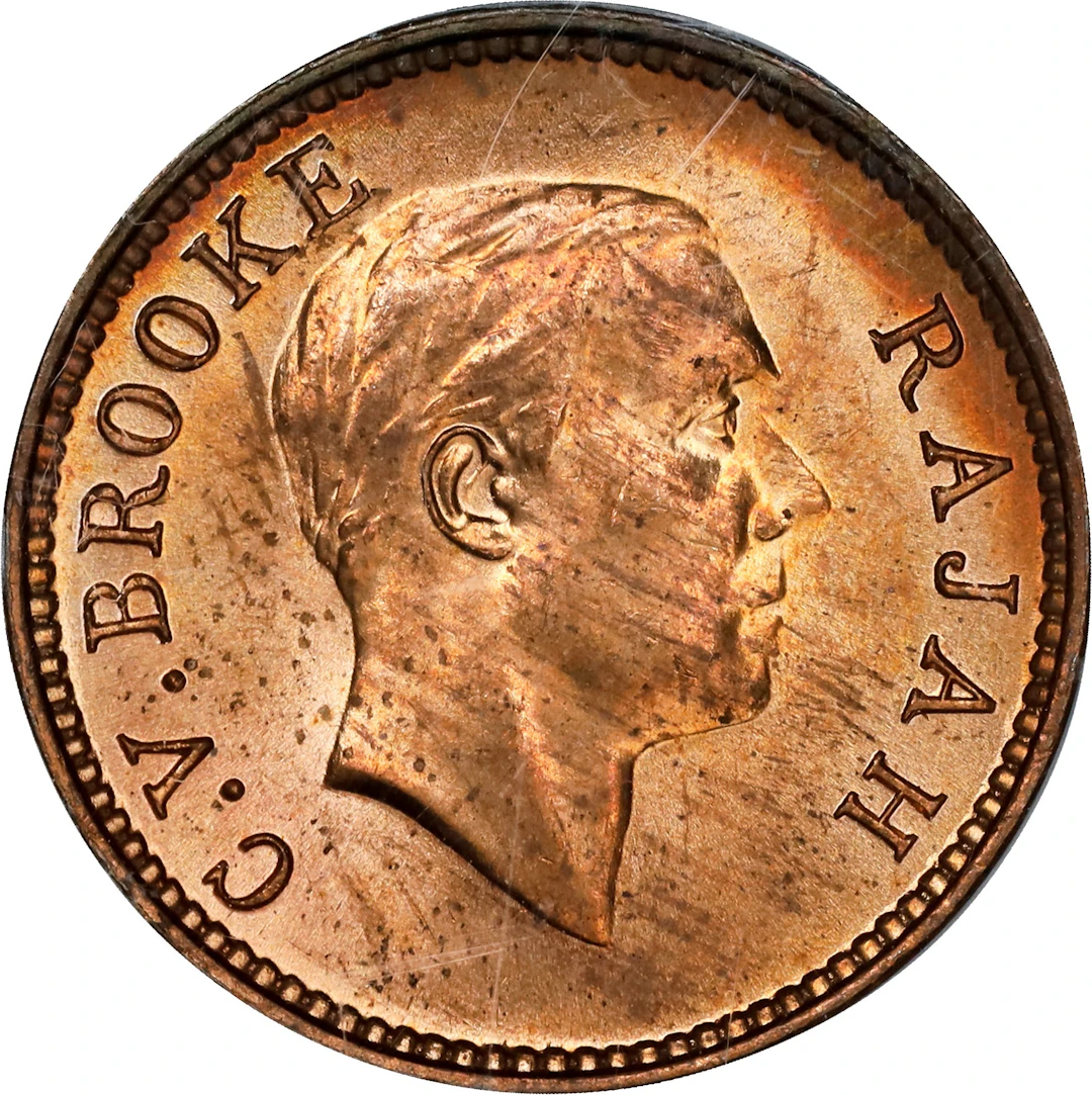 SARAWAK. 1/2 Cent, 1933-H. Birmingham (Heaton) Mint. Charles V. Brooke.