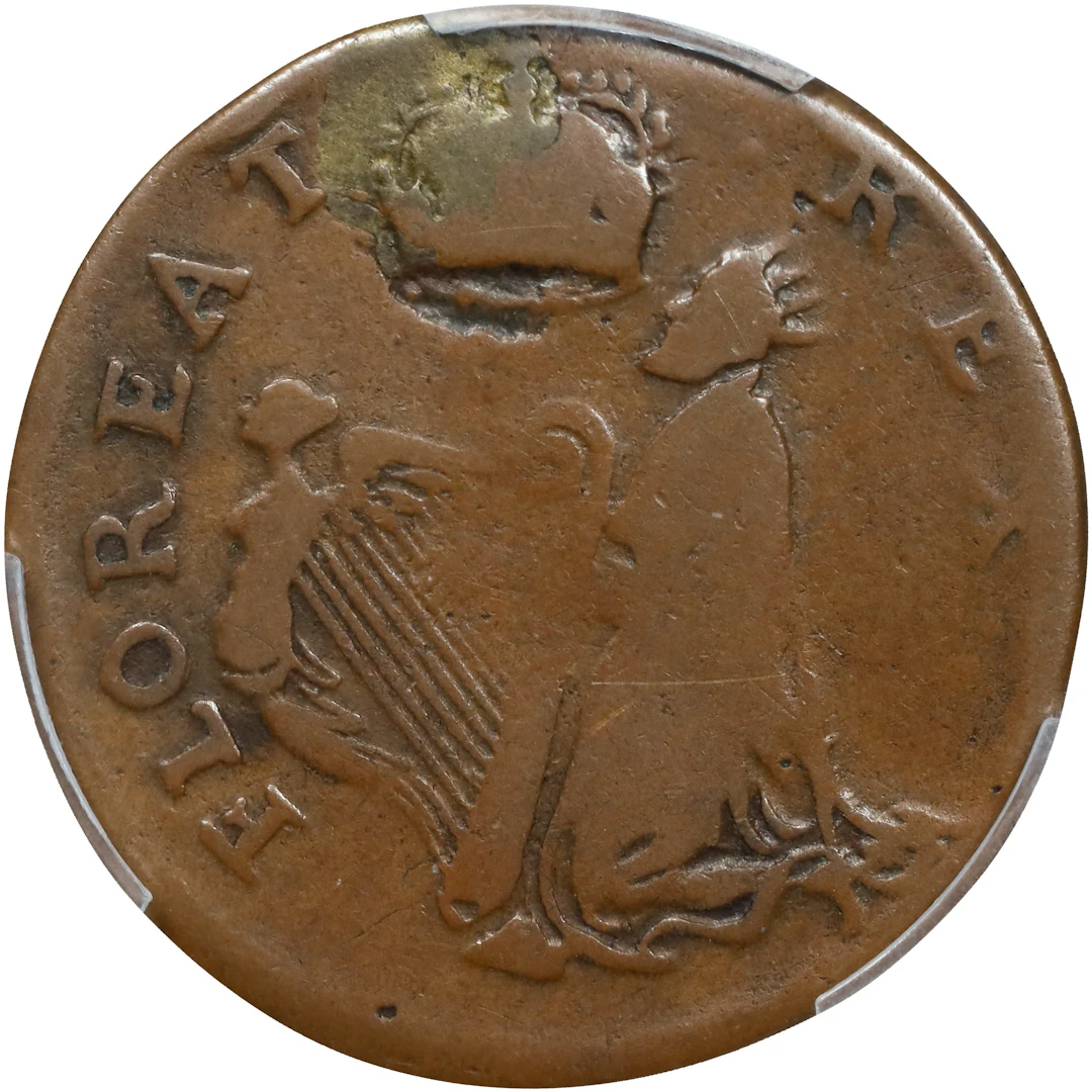 Undated (ca. 1652-1674) St. Patrick Farthing. Martin 1c.1-Aa.1, W-11500.