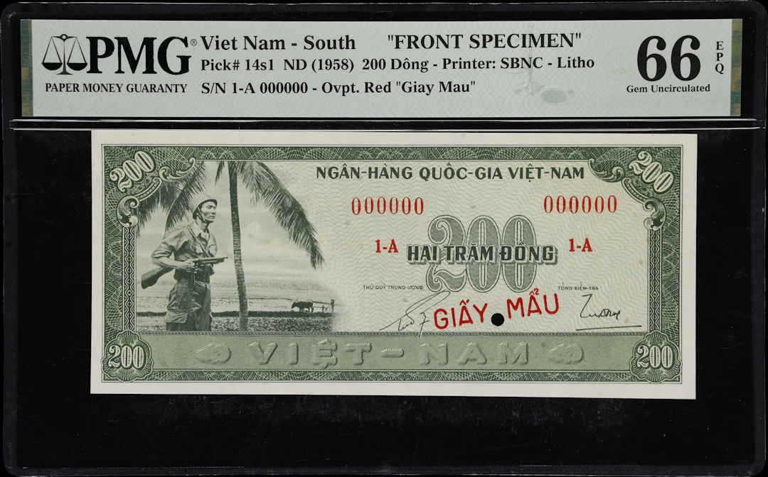 VIETNAM, SOUTH. National Bank of Vietnam. 200 Dong, ND (1958). P-14s1.