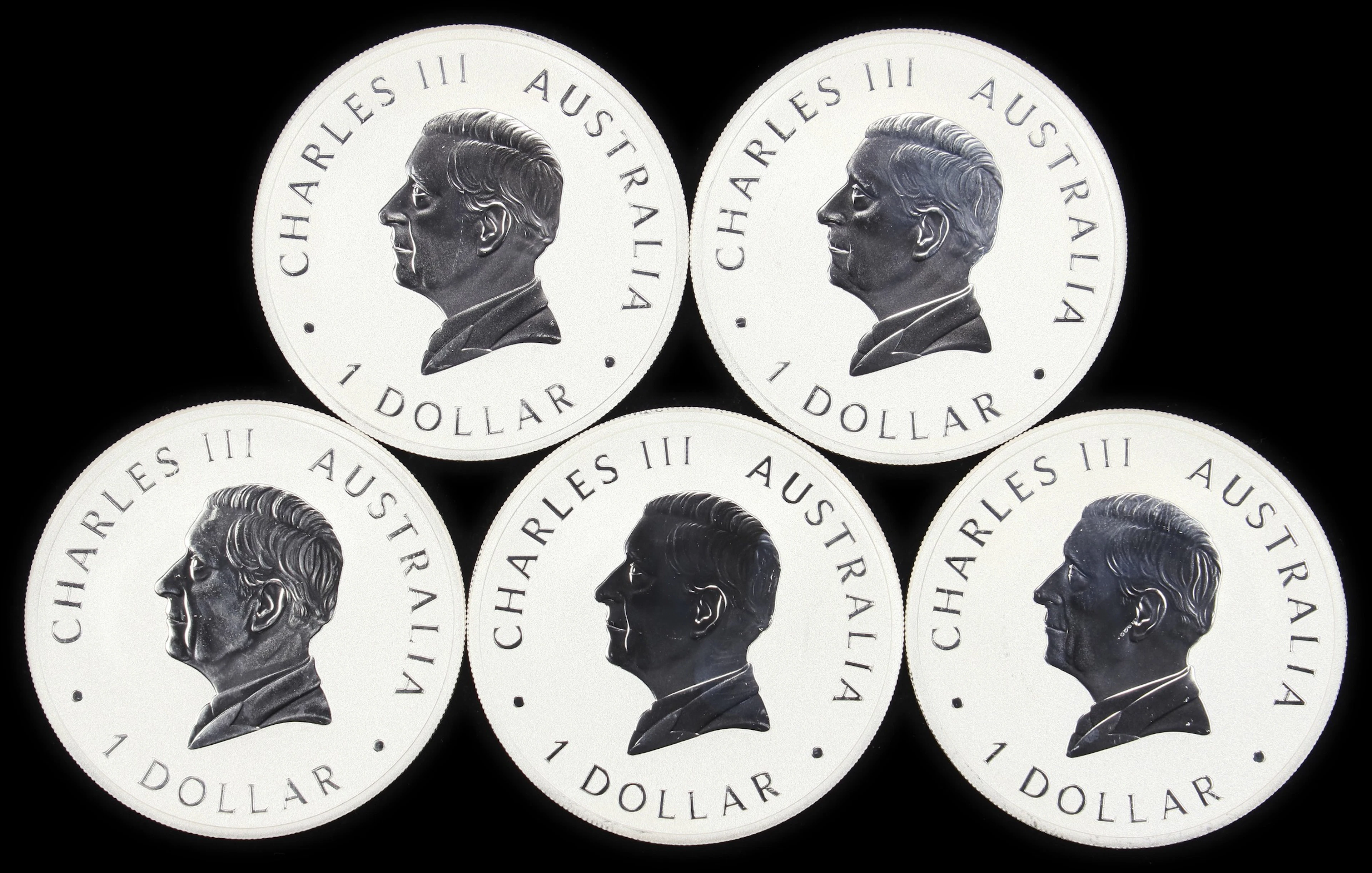 (5 oz, 155.52 g ASW). Australia. Lot of (5) 2026 1 oz Silver Wedge-Tailed