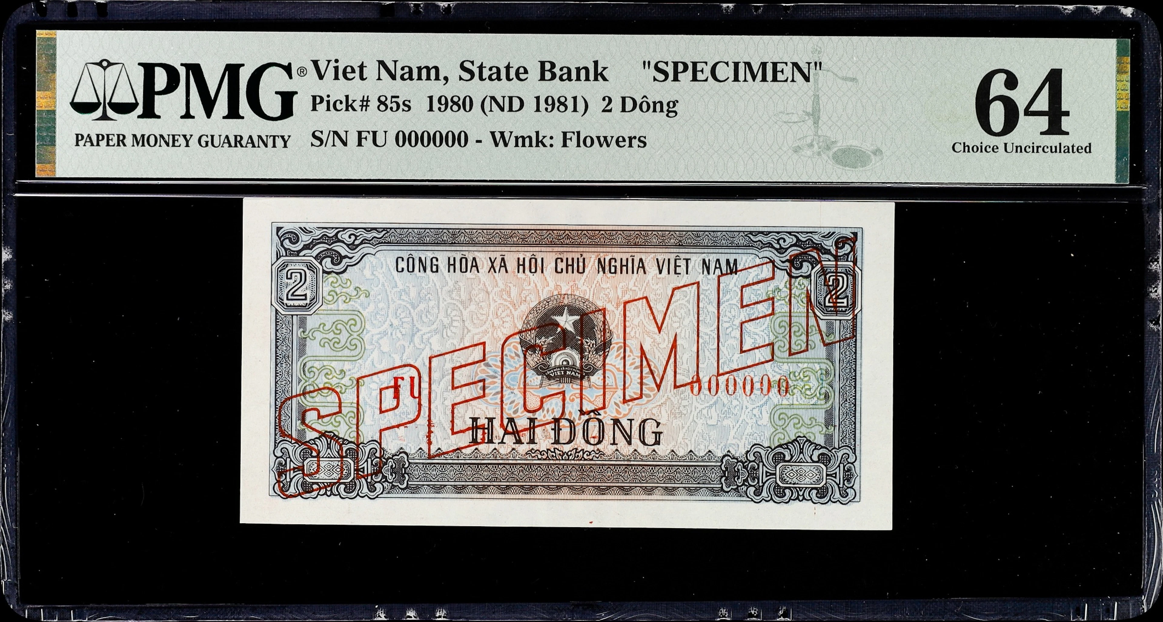 VIETNAM. State Bank of Vietnam. 2 Dong, 1980. P-85s. PMG Choice Uncirculated