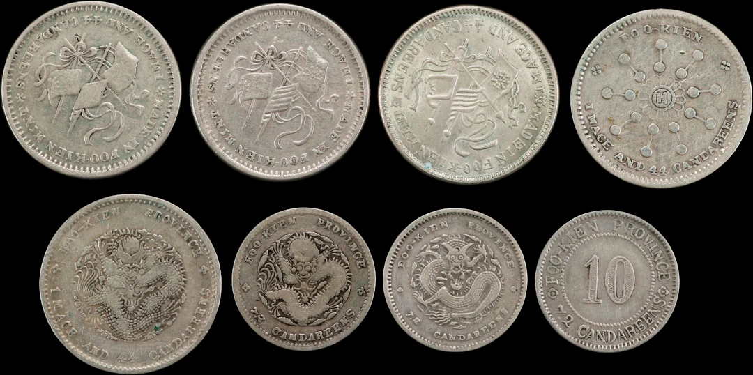 CHINA. Fukien. Octet of Silver Minor Issues (8 Pieces), 1896-1924.