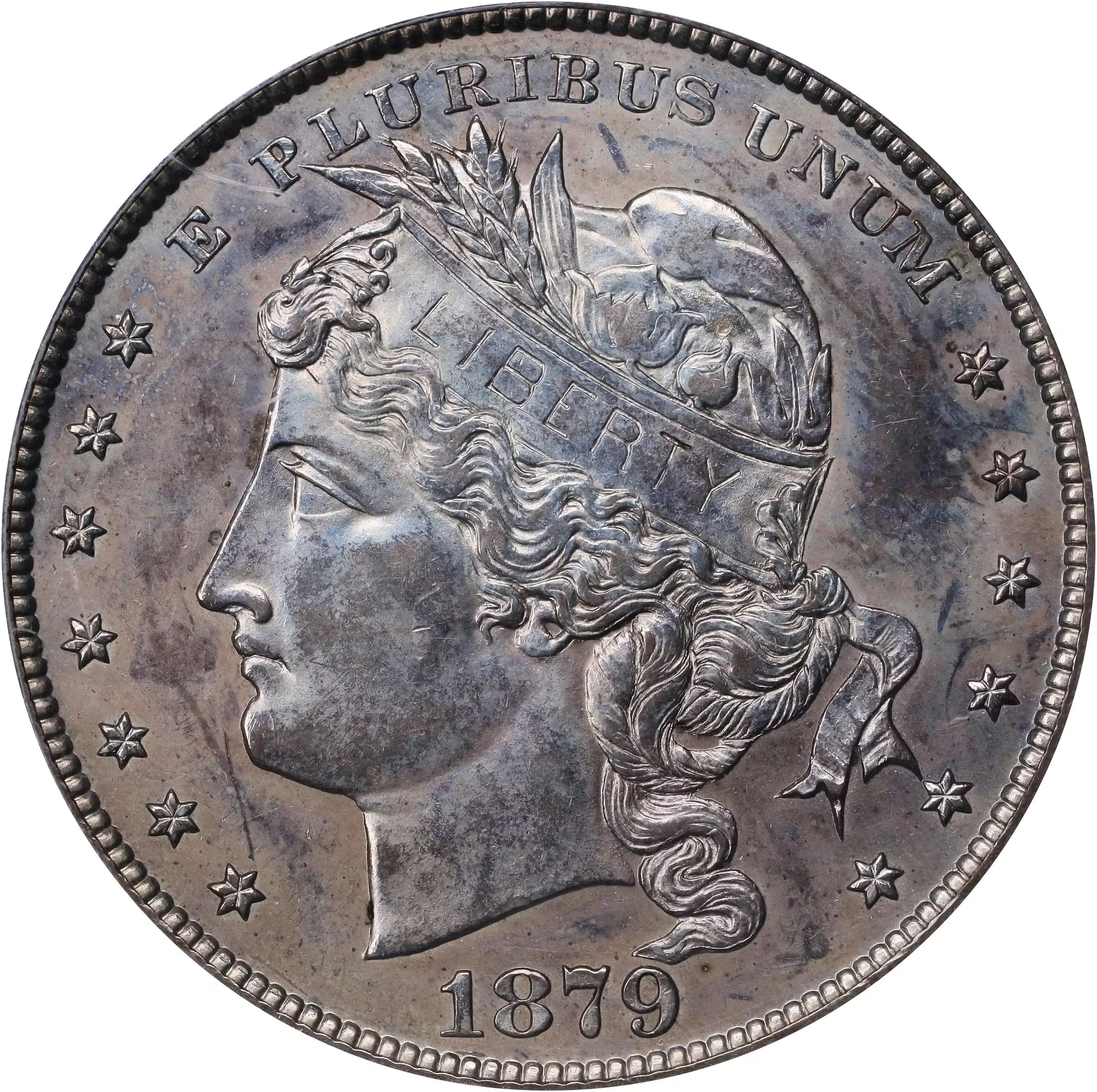 1879 Pattern Goloid Metric Dollar. Judd-1626, Pollock-1822. Rarity-4.