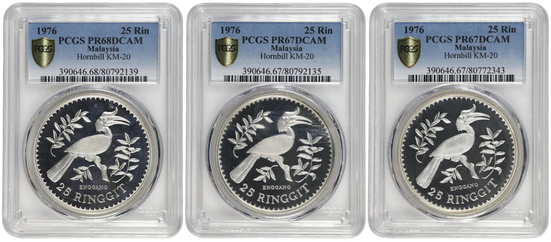 MALAYSIA. Trio of 25 Ringgits (3 Pieces), 1976. Conservation Series.