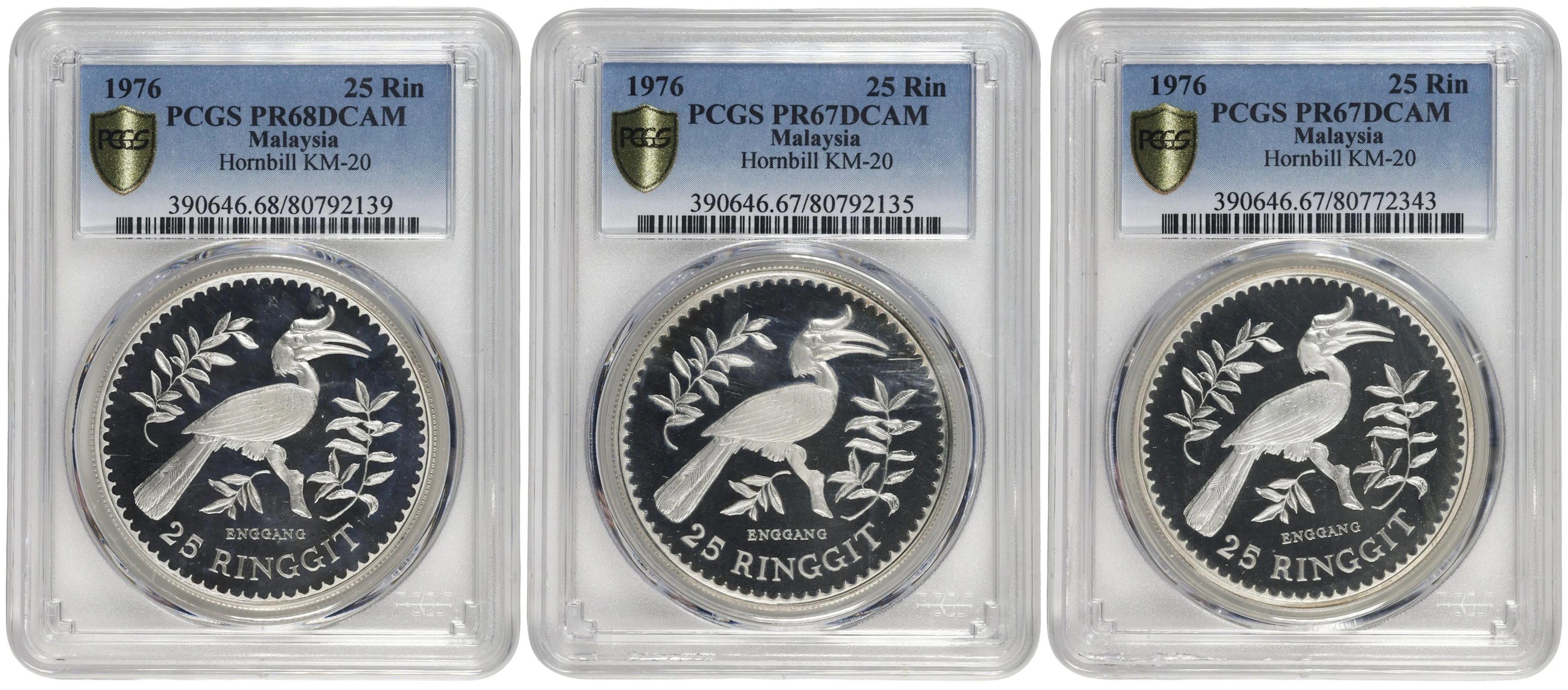 MALAYSIA. Trio of 25 Ringgits (3 Pieces), 1976. Conservation Series.