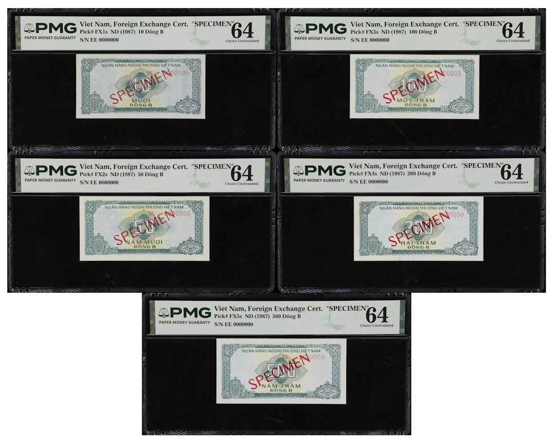 VIETNAM. Lot of (5). Bank for Foreign Trade of Vietnam. 10, 50, 100