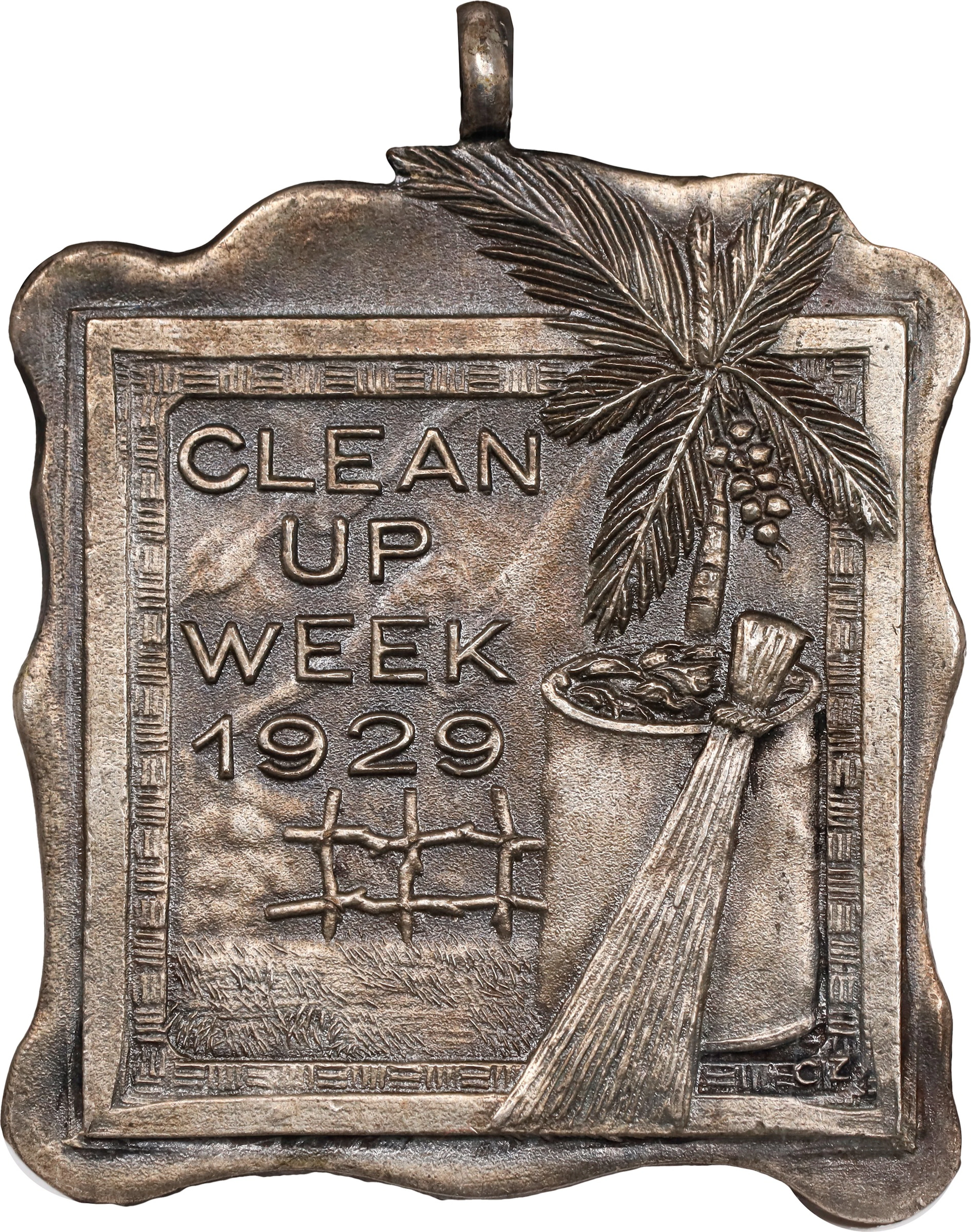 PHILIPPINES. Clean Up Week Silvered Bronze Medal, 1929. NGC MS-65.