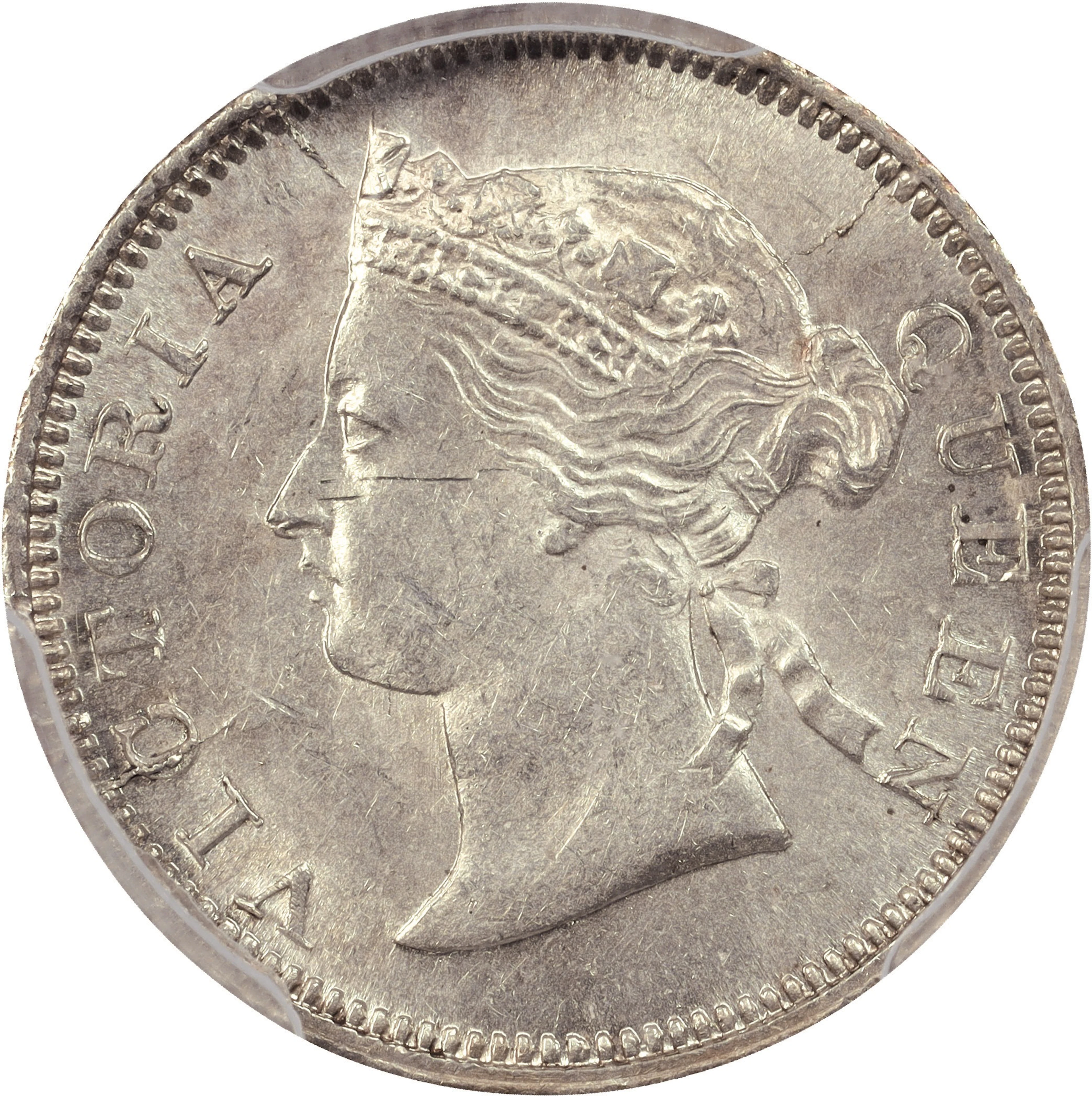 (t) HONG KONG (SAR). 5 Cents, 1867. Hong Kong Mint. Victoria. PCGS MS-63.
