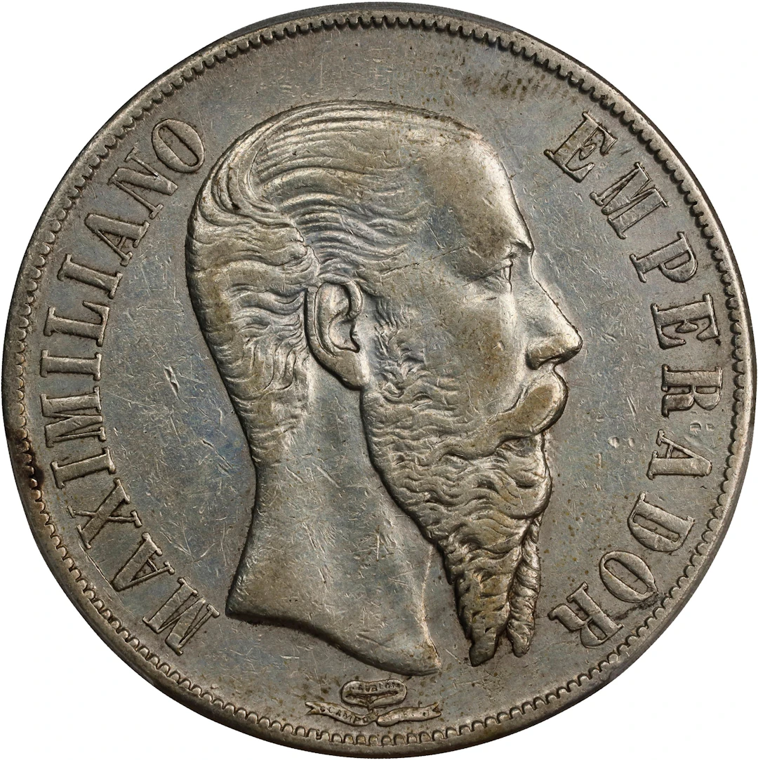 MEXICO. Peso, 1867-Mo. Mexico City Mint. Maximilian I. PCGS Genuine--Cleaned