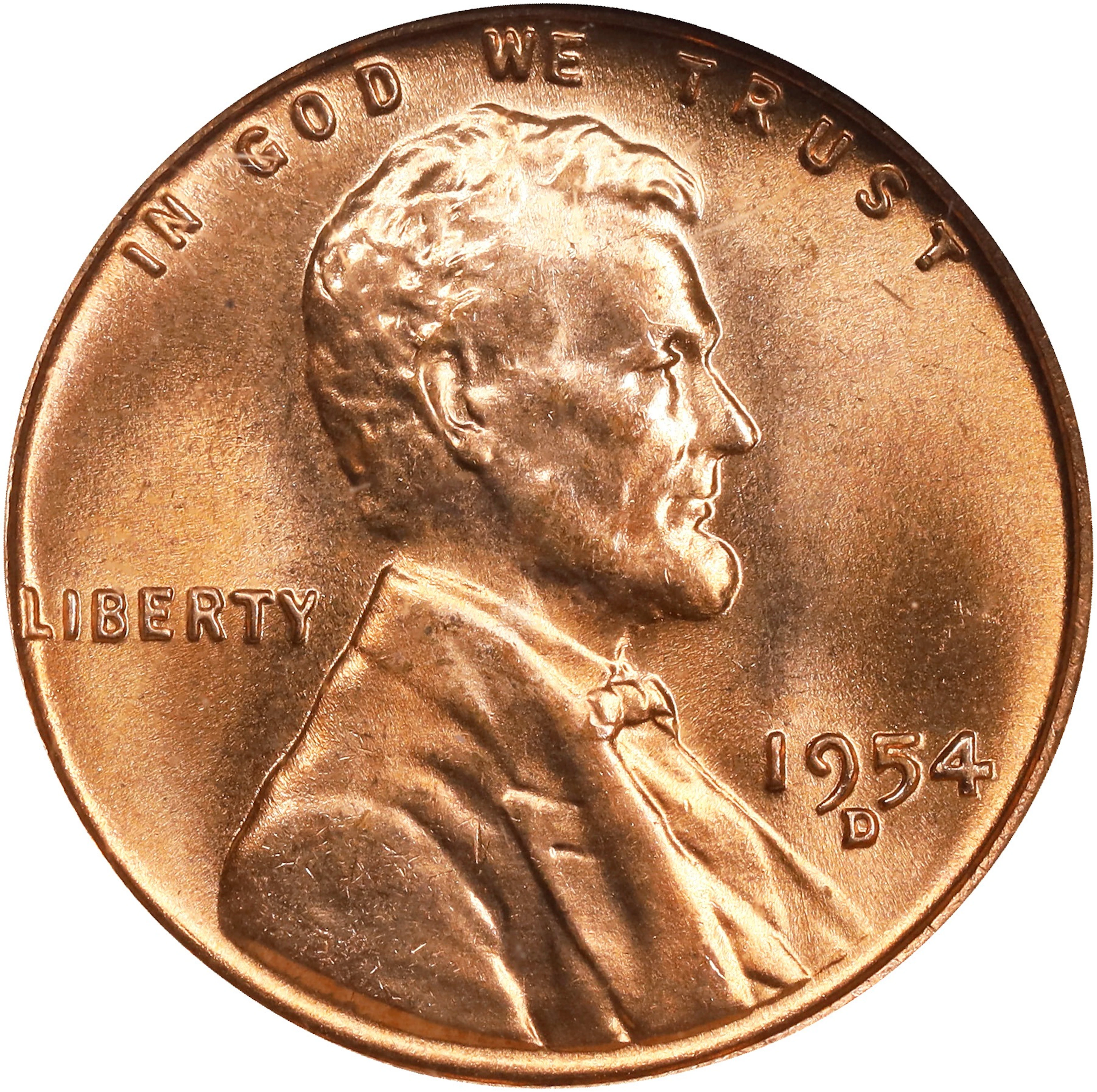 1954-D Lincoln Cent. MS-67 RD (NGC).
