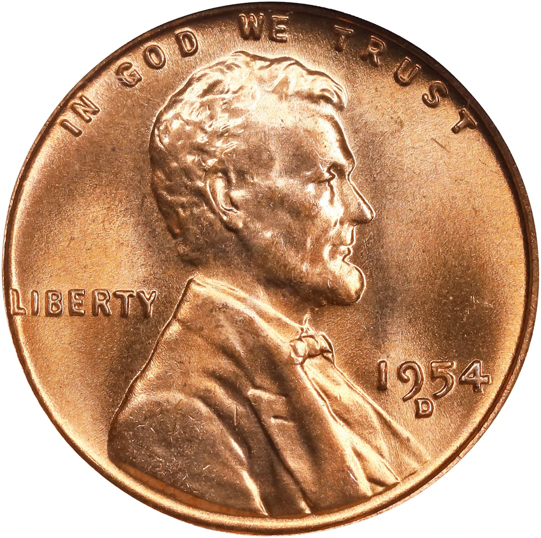1954-D Lincoln Cent. MS-67 RD (NGC).