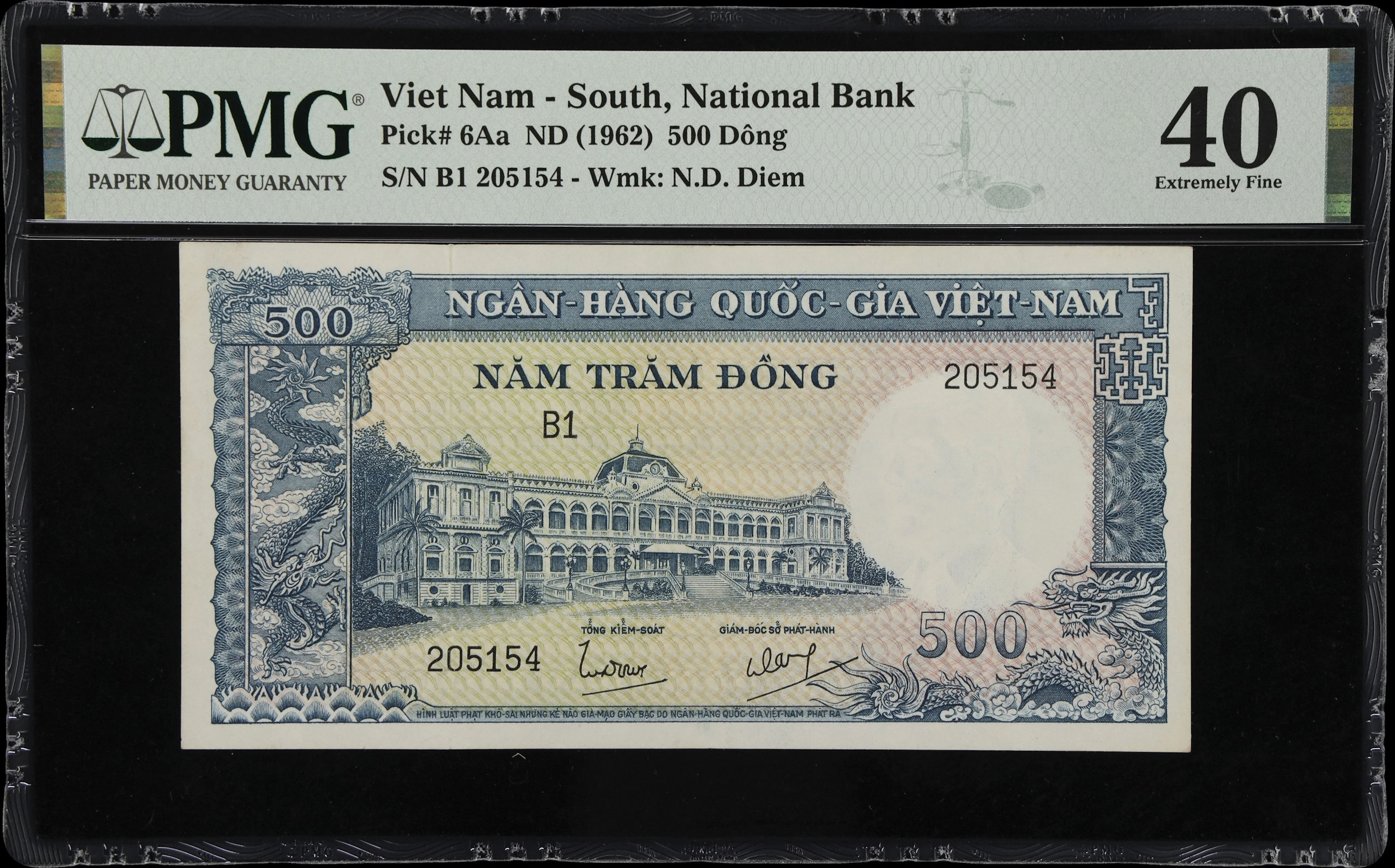 VIETNAM, SOUTH. National Bank of Vietnam. 500 Dong, ND (1962). P-6Aa.