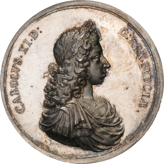 SWEDEN. Victories at Lund and Halmstad Silver Medal, ND (1676). Karl