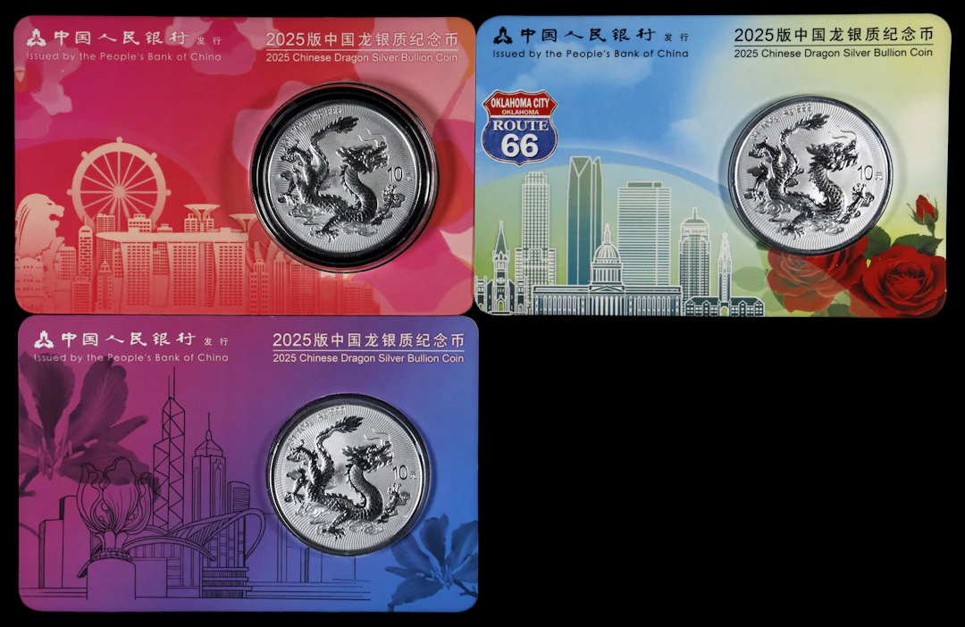 CHINA. Trio of Silver 10 Yuan (3 Pieces), 2025. Lunar Series, Year