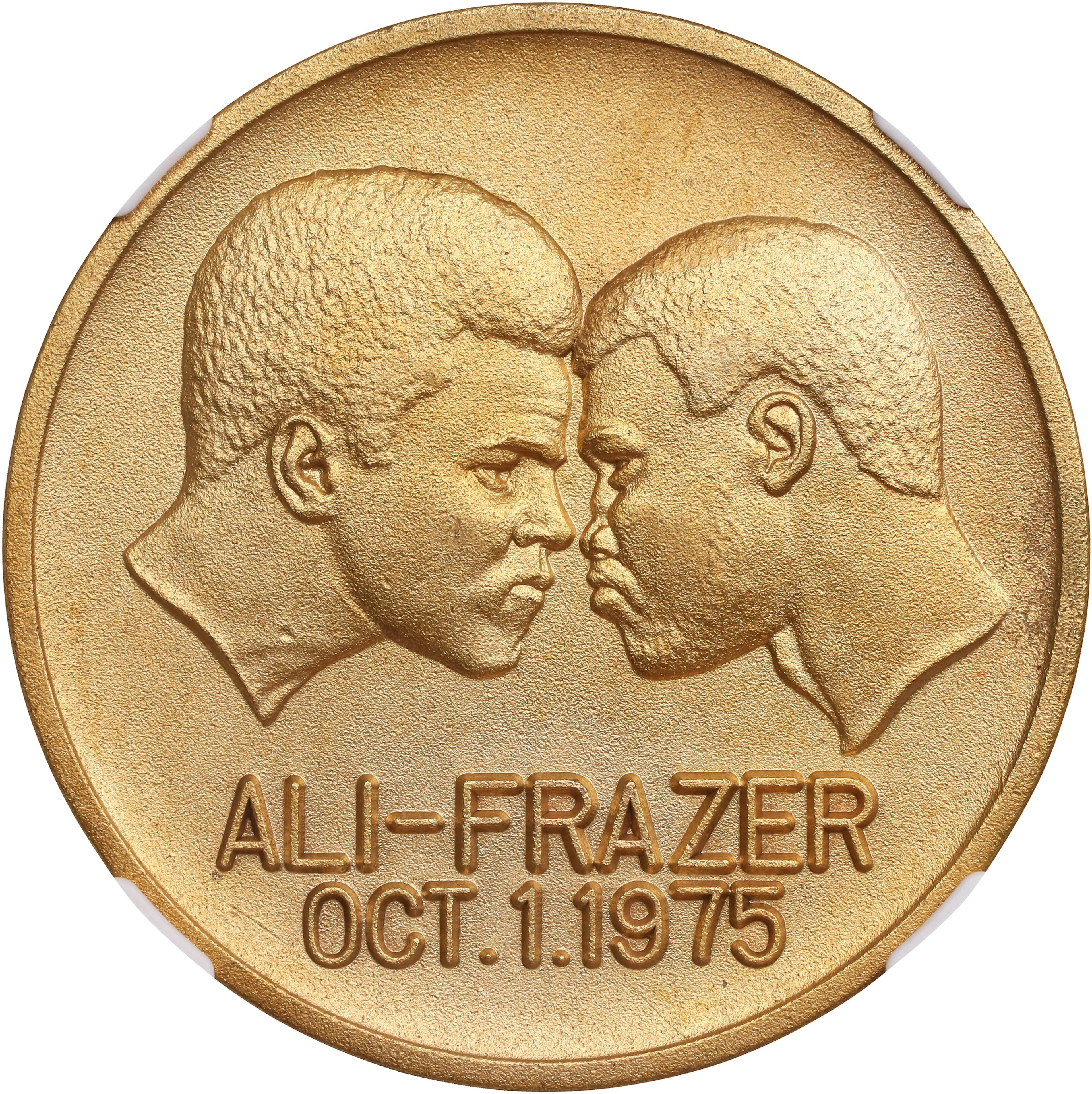 PHILIPPINES. Ali-Frazer "Thrilla in Manila" Brass Medal, 1975. NGC MS-65.