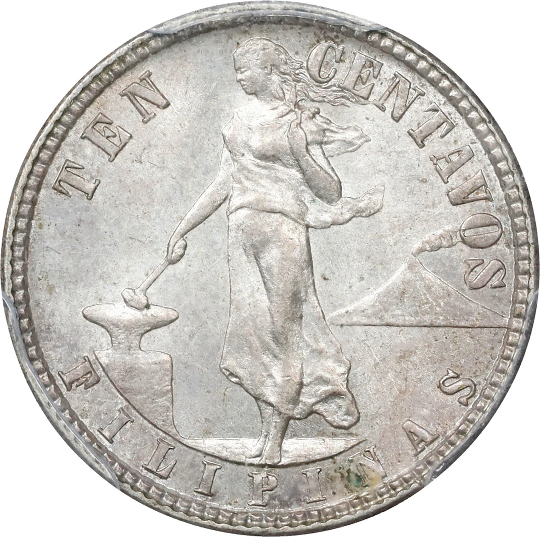 PHILIPPINES. 10 Centavos, 1917-S. San Francisco Mint. PCGS MS-64.