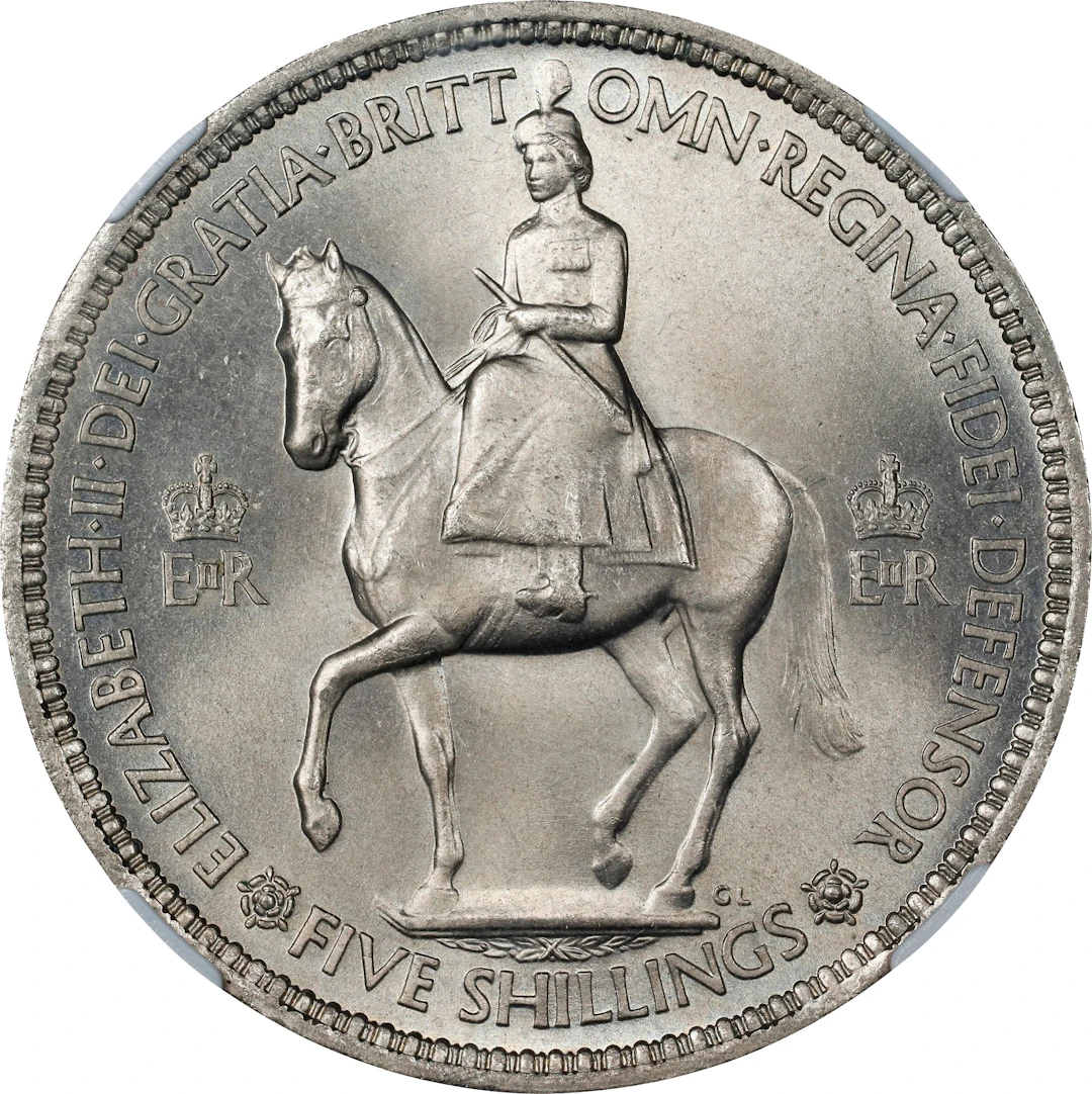 GREAT BRITAIN. Crown, 1953. London Mint. Elizabeth II. NGC MS-66.