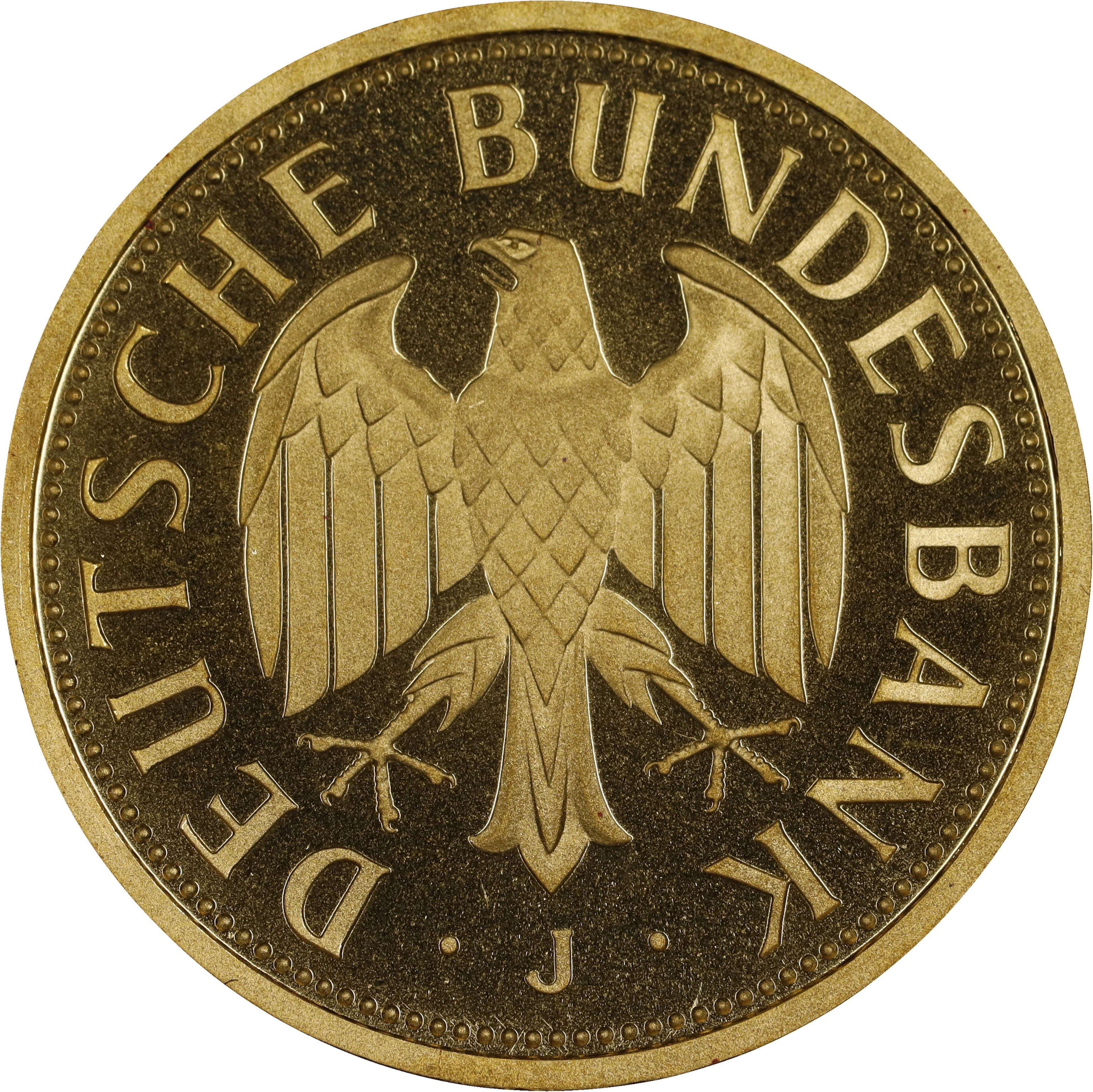 (0.385 oz, 11.975 g AGW). Germany. 2001 Gold 1 Mark.
