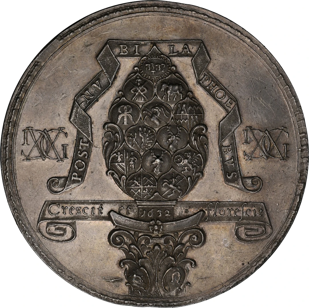 SWEDEN. Fortifications af Augsburg Silver Medal, 1632. Gustav II Adolf.