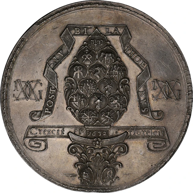 SWEDEN. Fortifications af Augsburg Silver Medal, 1632. Gustav II Adolf.