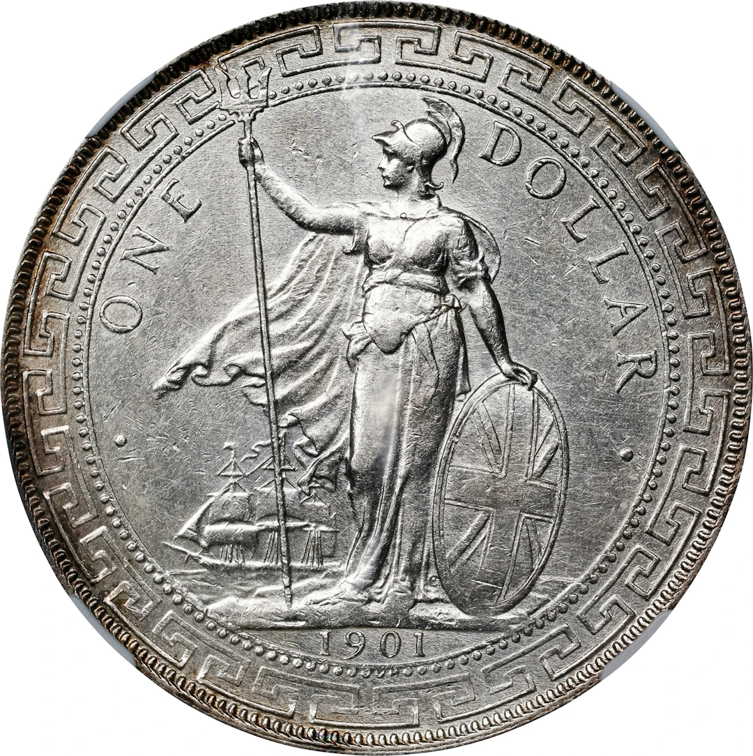 GREAT BRITAIN. Trade Dollar, 1901-C. Calcutta Mint. Victoria. NGC