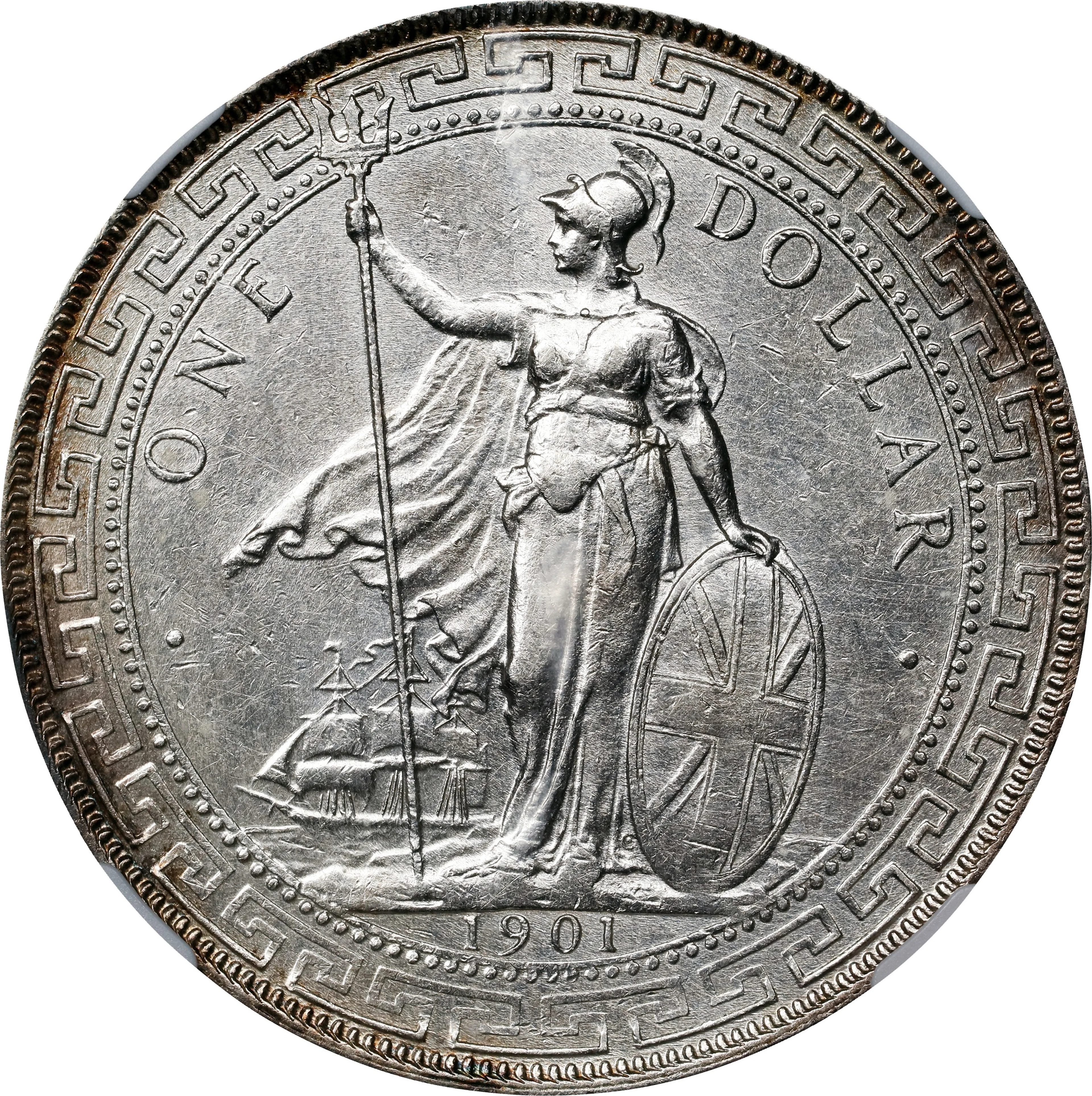 GREAT BRITAIN. Trade Dollar, 1901-C. Calcutta Mint. Victoria. NGC