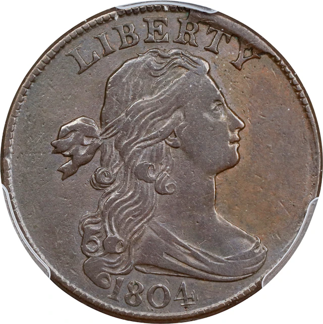 1804 Draped Bust Cent. S-266, B-1. Rarity-2. VF-35 (PCGS).