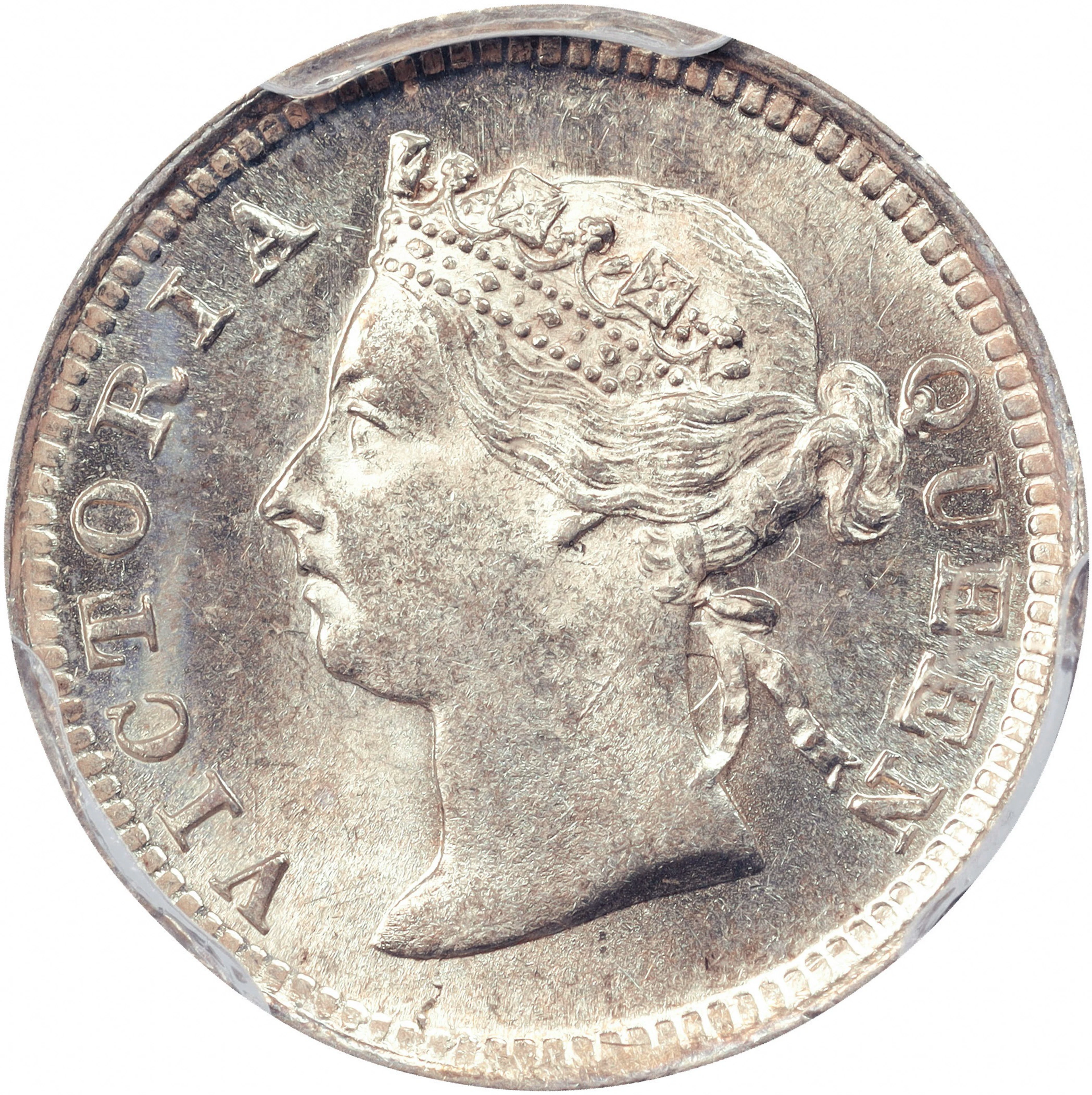 (t) HONG KONG (SAR). 5 Cents, 1889. London Mint. Victoria. PCGS MS-64.