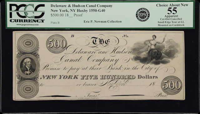 New York, New York. Delaware & Hudson Canal Company. 18xx $500. PCGS
