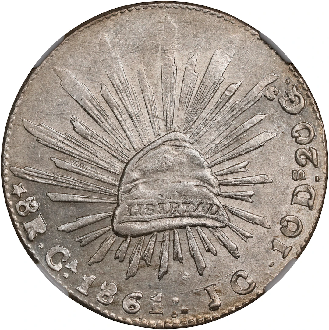 MEXICO. 8 Reales, 1861-Ca JC. Chihuahua Mint. NGC MS-62.