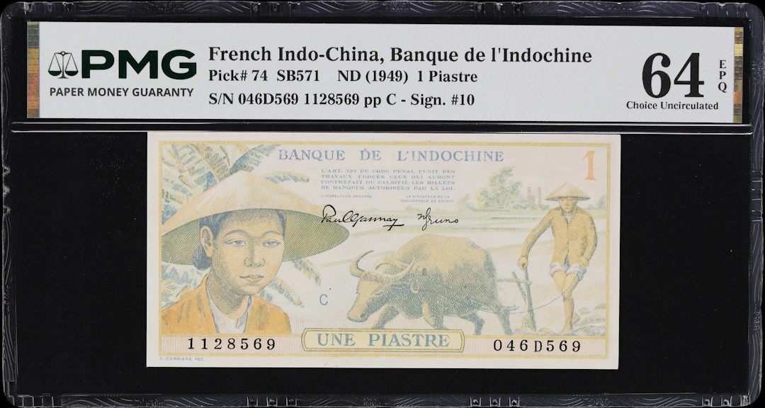 FRENCH INDO-CHINA. Banque de l'Indochine. 1 Piastre, ND (1949). P-74.