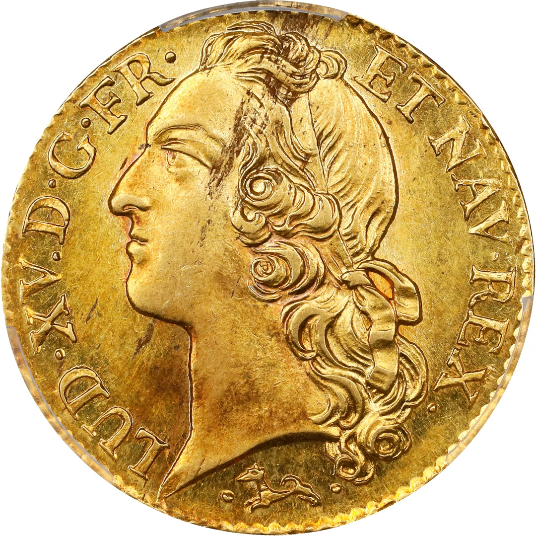 FRANCE. Louis d'Or, 1741-L. Bayonne Mint. Louis XV. PCGS AU-58.