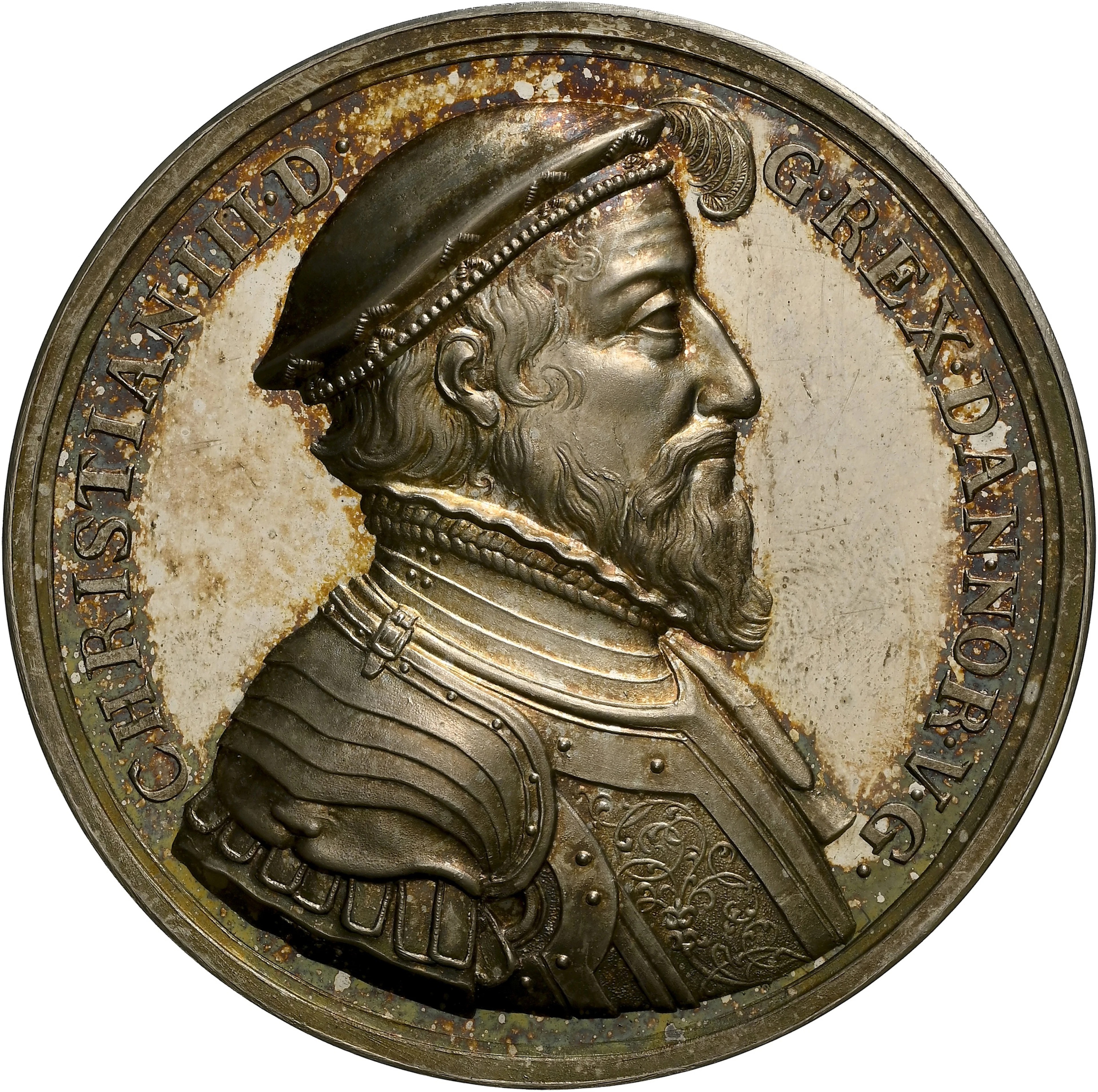 DENMARK. Royal Lineage Restrike Silver Medal, ND (1588). Christian