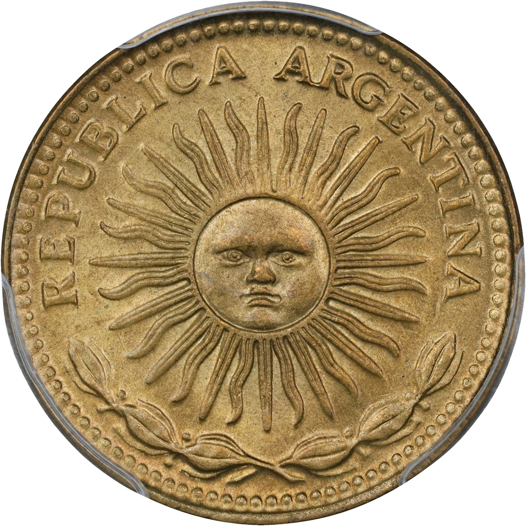 ARGENTINA. Aluminum Bronze Peso Pattern, 1975. PCGS SPECIMEN-67.