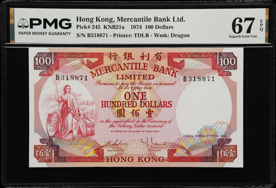 HONG KONG (SAR). Mercantile Bank Limited. 100 Dollars, 4.11.1974.