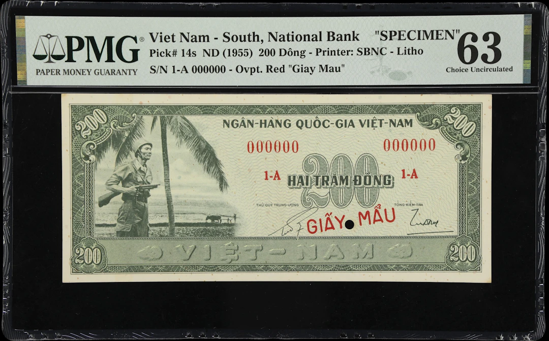 VIETNAM, SOUTH. National Bank of Vietnam. 200 Dong, ND (1955). P-14s.