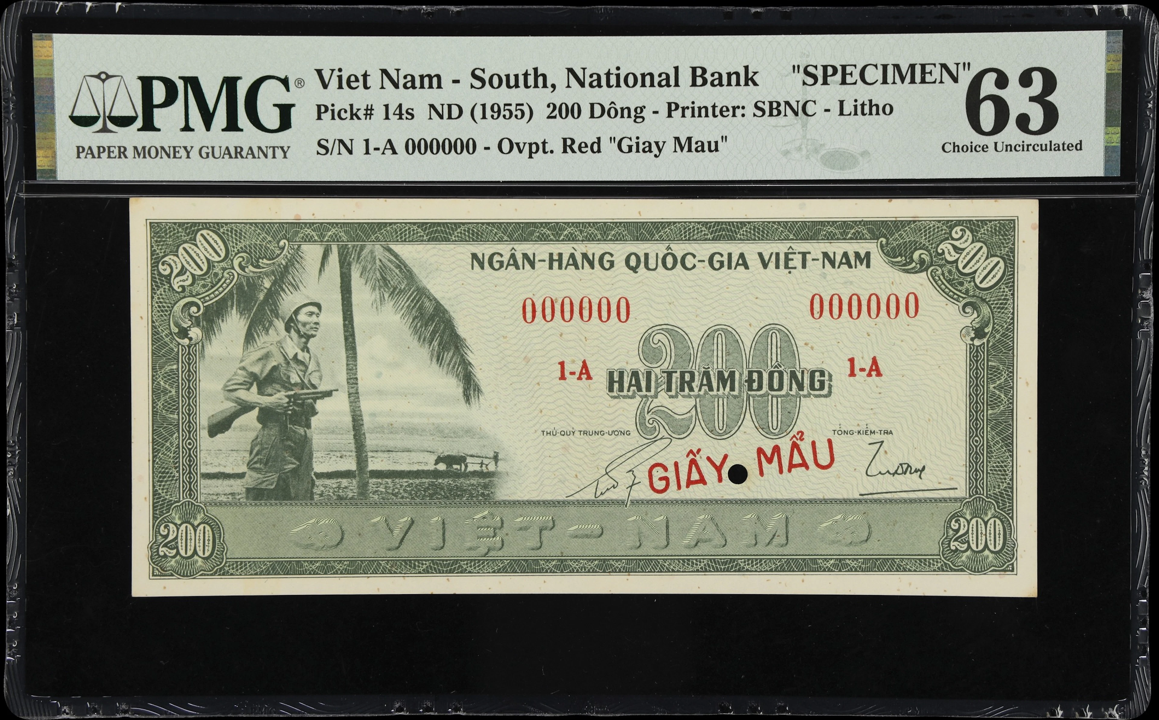 VIETNAM, SOUTH. National Bank of Vietnam. 200 Dong, ND (1955). P-14s.
