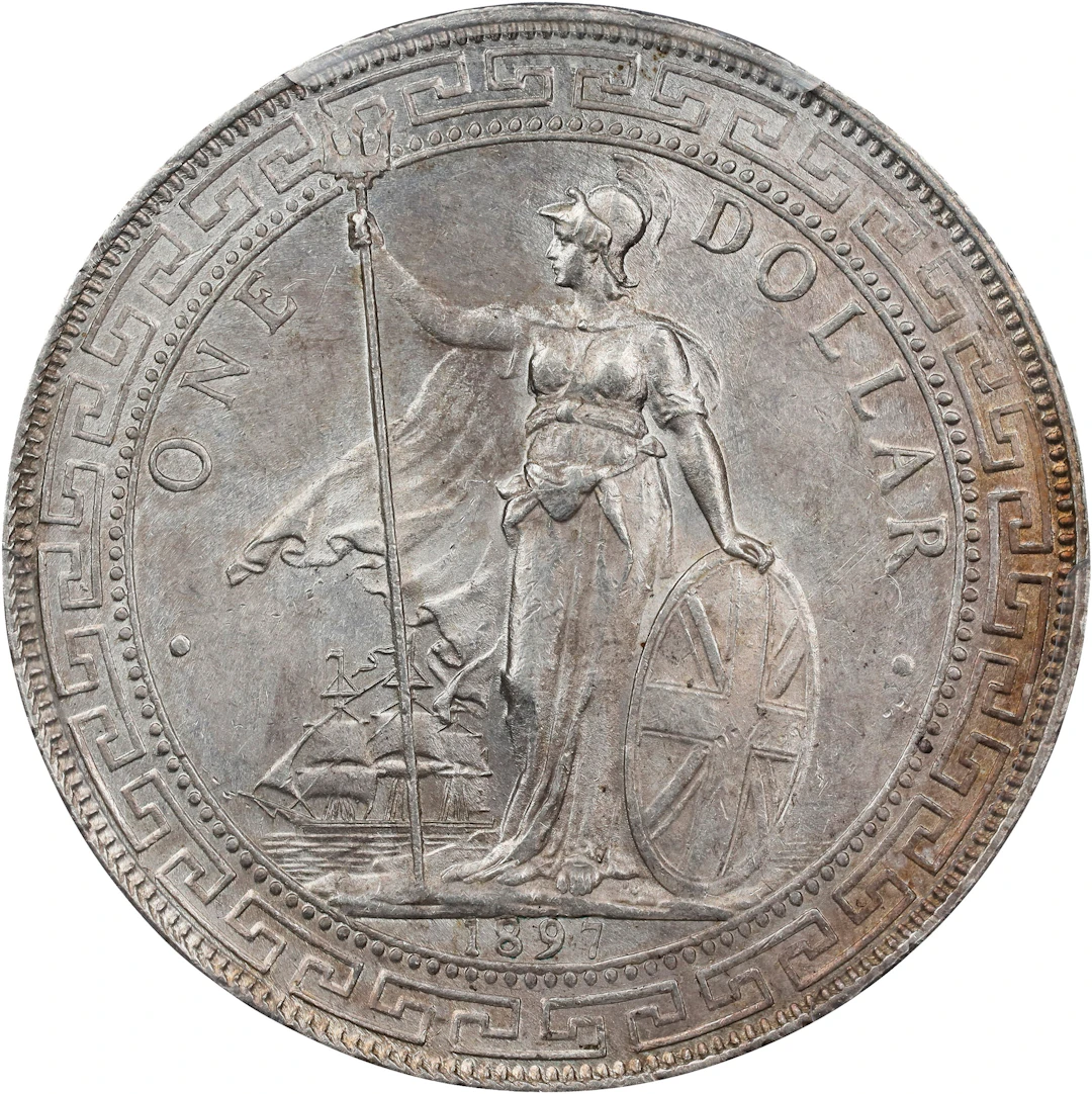 GREAT BRITAIN. Trade Dollar, 1897-(B). Bombay Mint. Victoria. PCGS MS-62.
