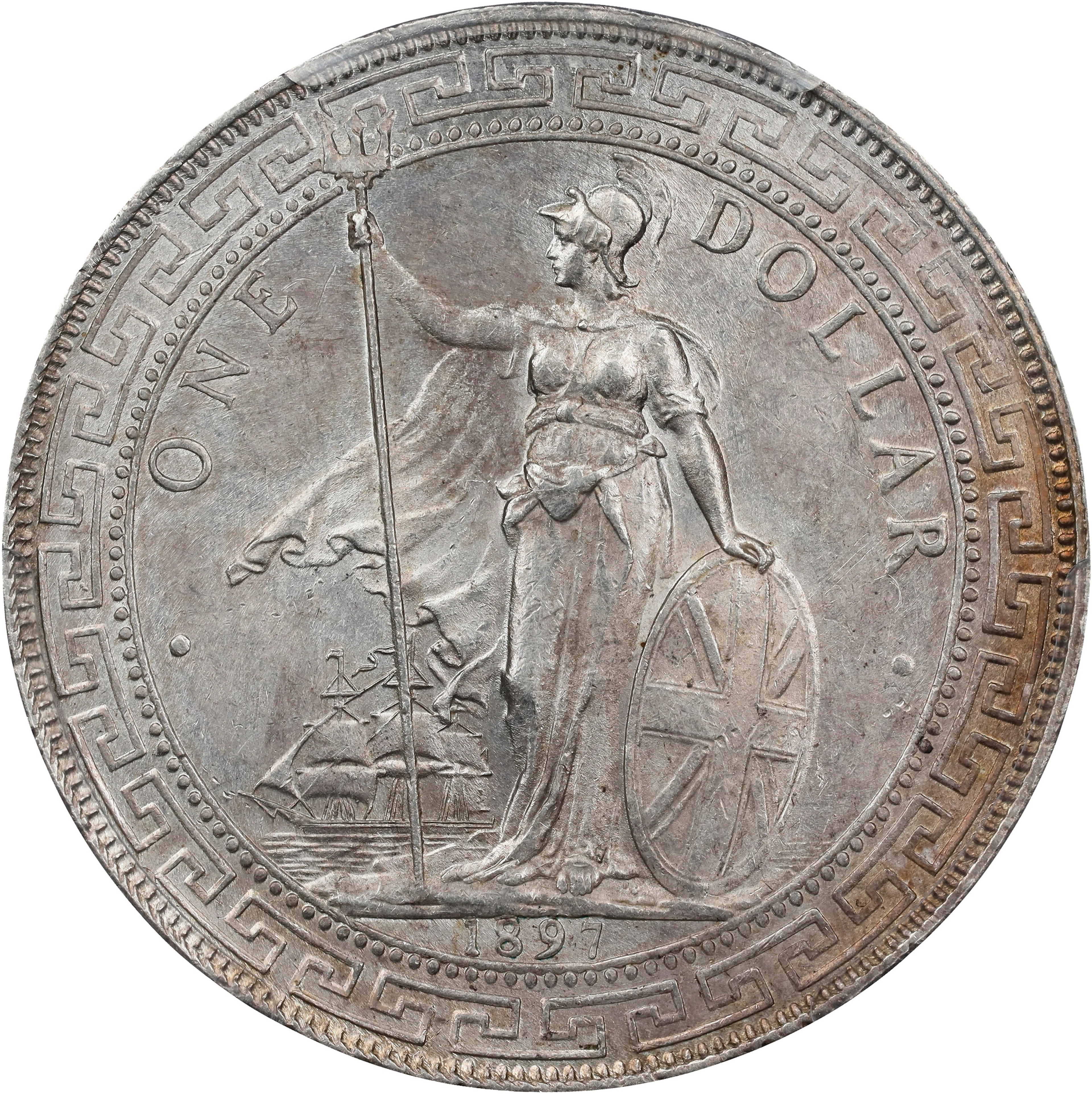 GREAT BRITAIN. Trade Dollar, 1897-(B). Bombay Mint. Victoria. PCGS MS-62.