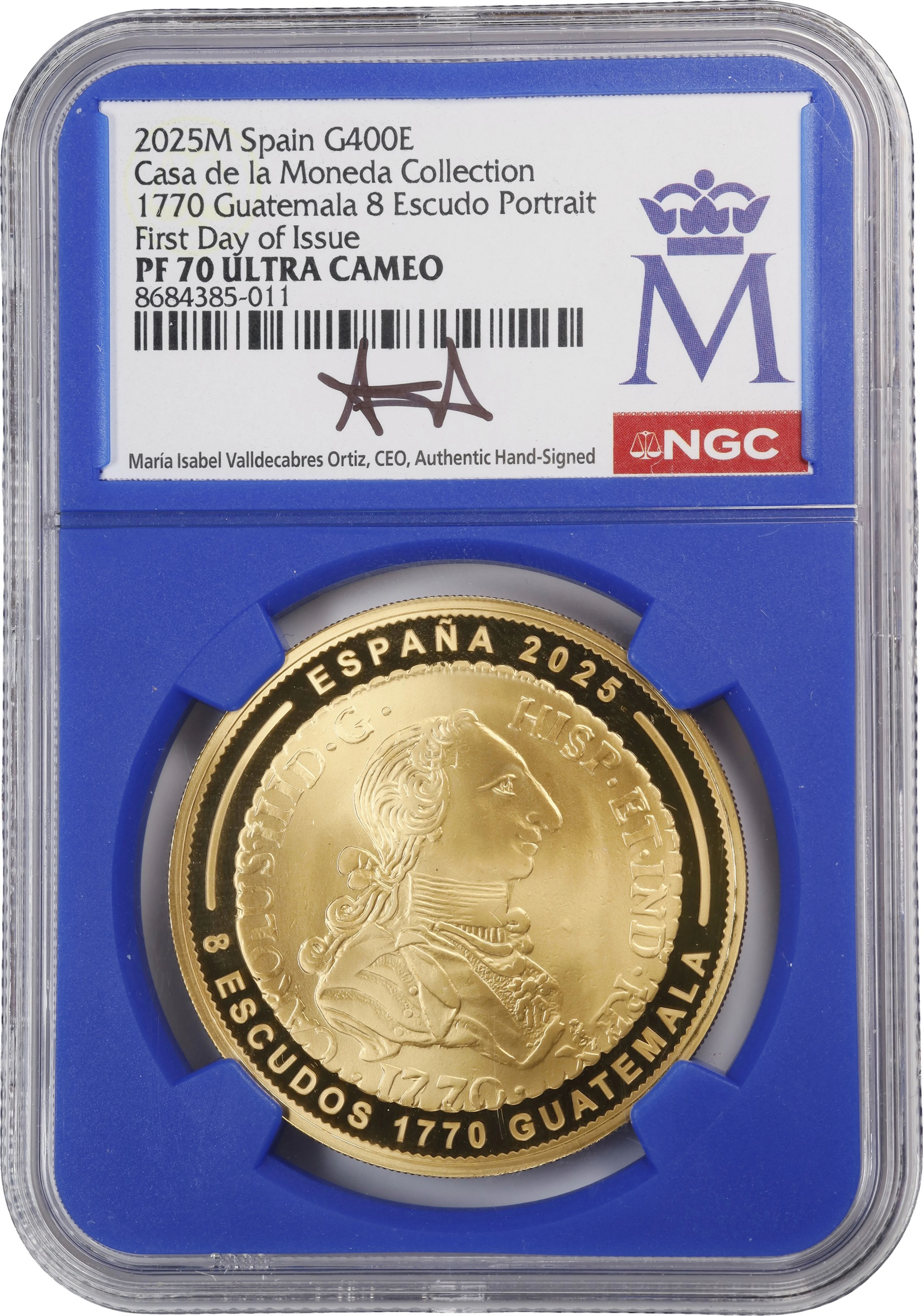 (0.867 oz, 26.967 g AGW). Spain. 2025-M Casa de la Moneda Gold 400
