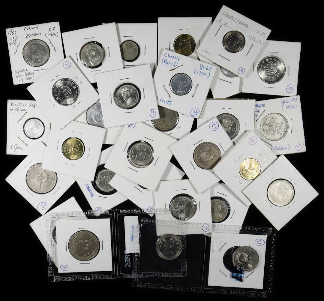 (t) CHINA. Group of Mixed Denominations (30 Pieces), 1936-1991.