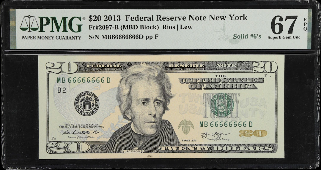 Fr. 2097-B. 2013 $20 Federal Reserve Note. New York. PMG Superb Gem